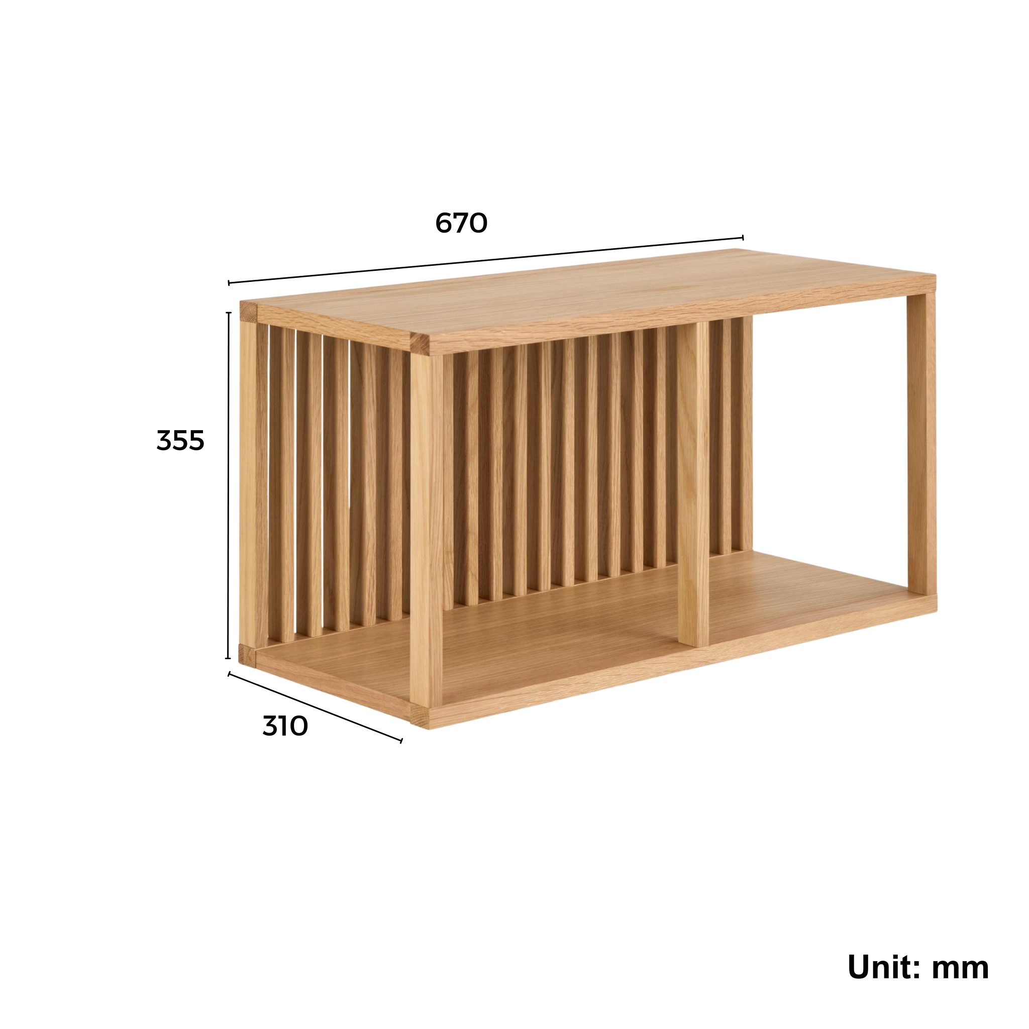 Hjem Design Weldon Wall-mounted Shelving Unit, 67x31x35.5cm