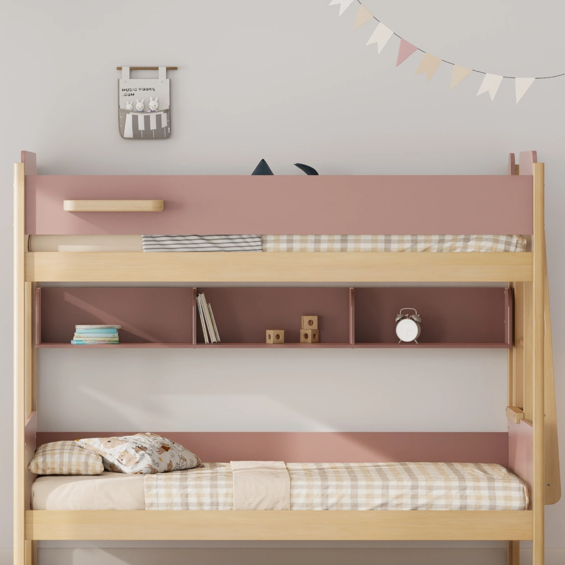 Boori Natty Kids Bookshelf for King Single Bunk/Loft, Cherry