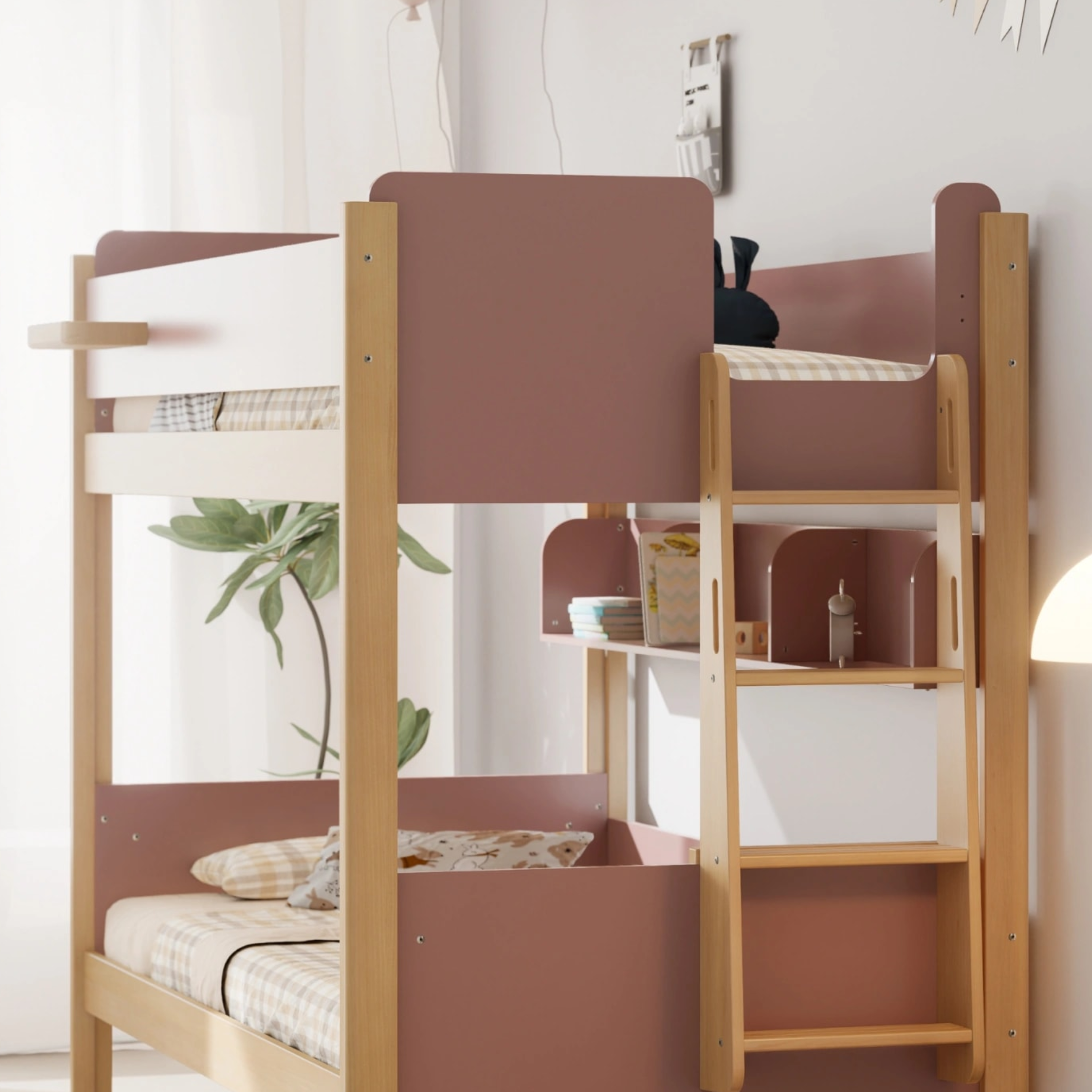 Boori Natty Kids Bookshelf for King Single Bunk/Loft, Cherry