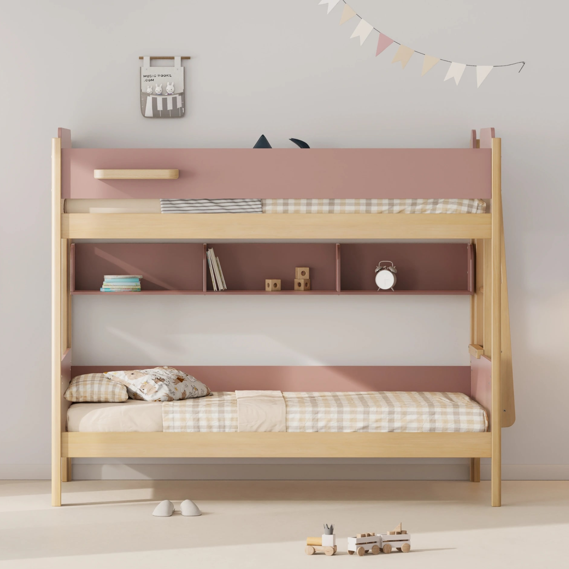 Boori Natty Kids Bookshelf for King Single Bunk/Loft, Cherry