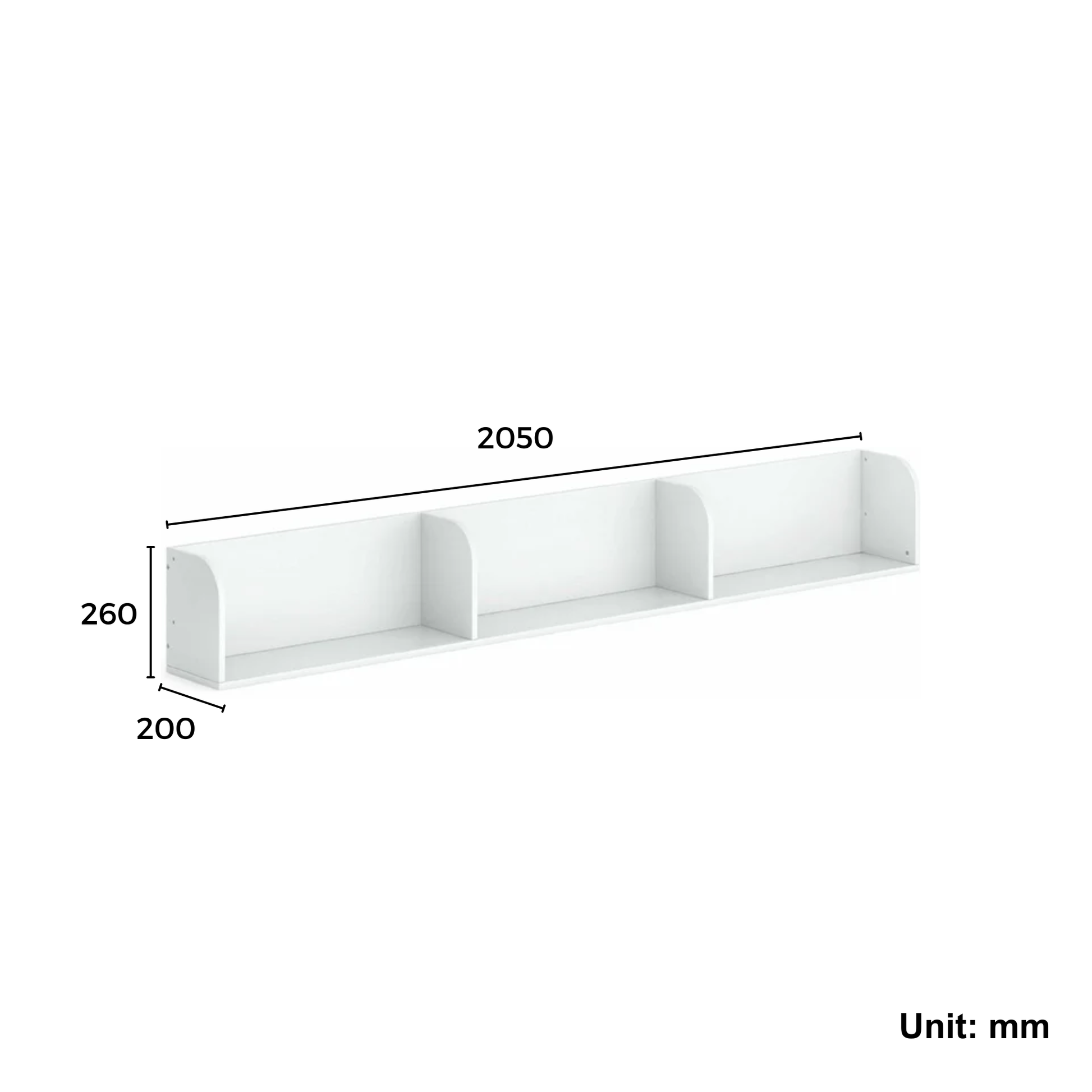 Boori Natty Kids Bookshelf for King Single Bunk/Loft, Barley White