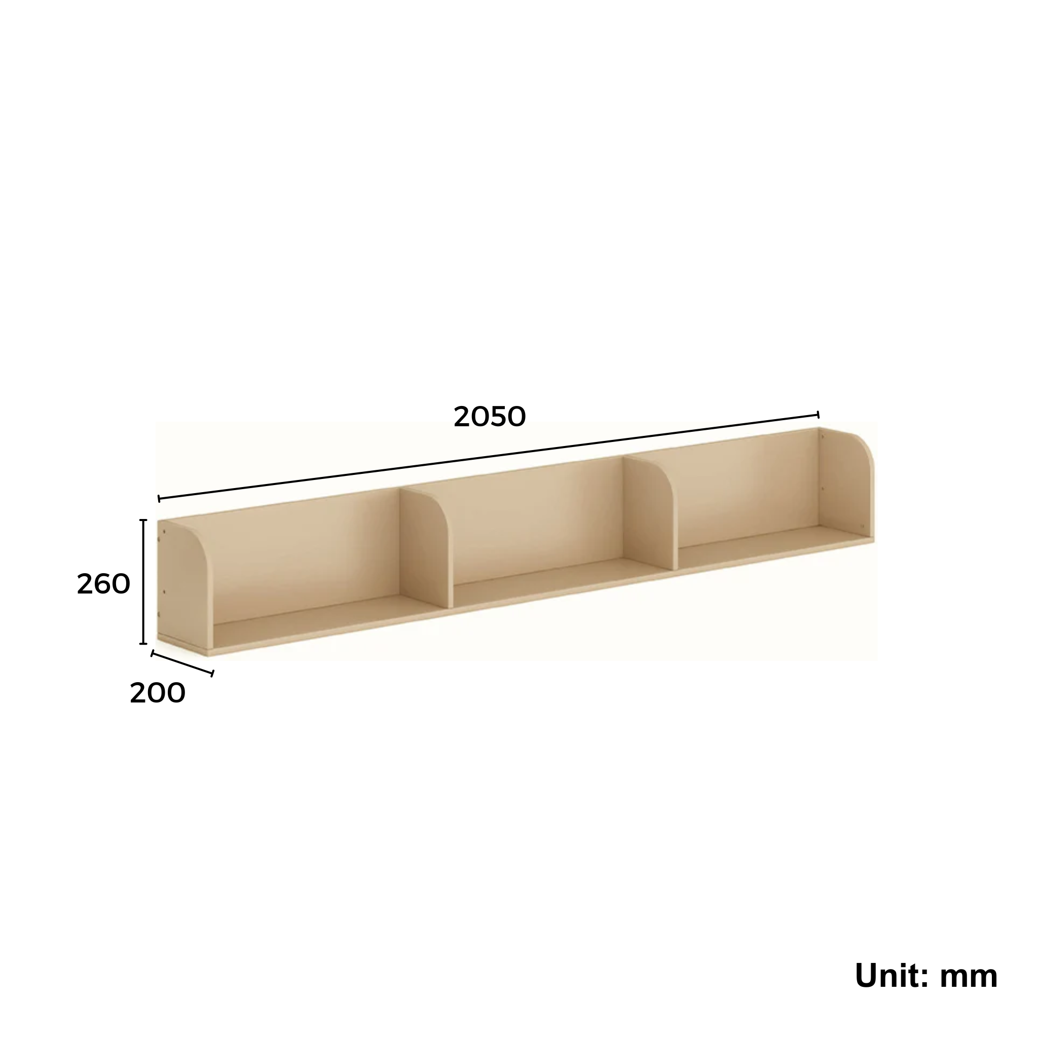 Boori Natty Bookshelf for King Single Bunk/Loft, Beech
