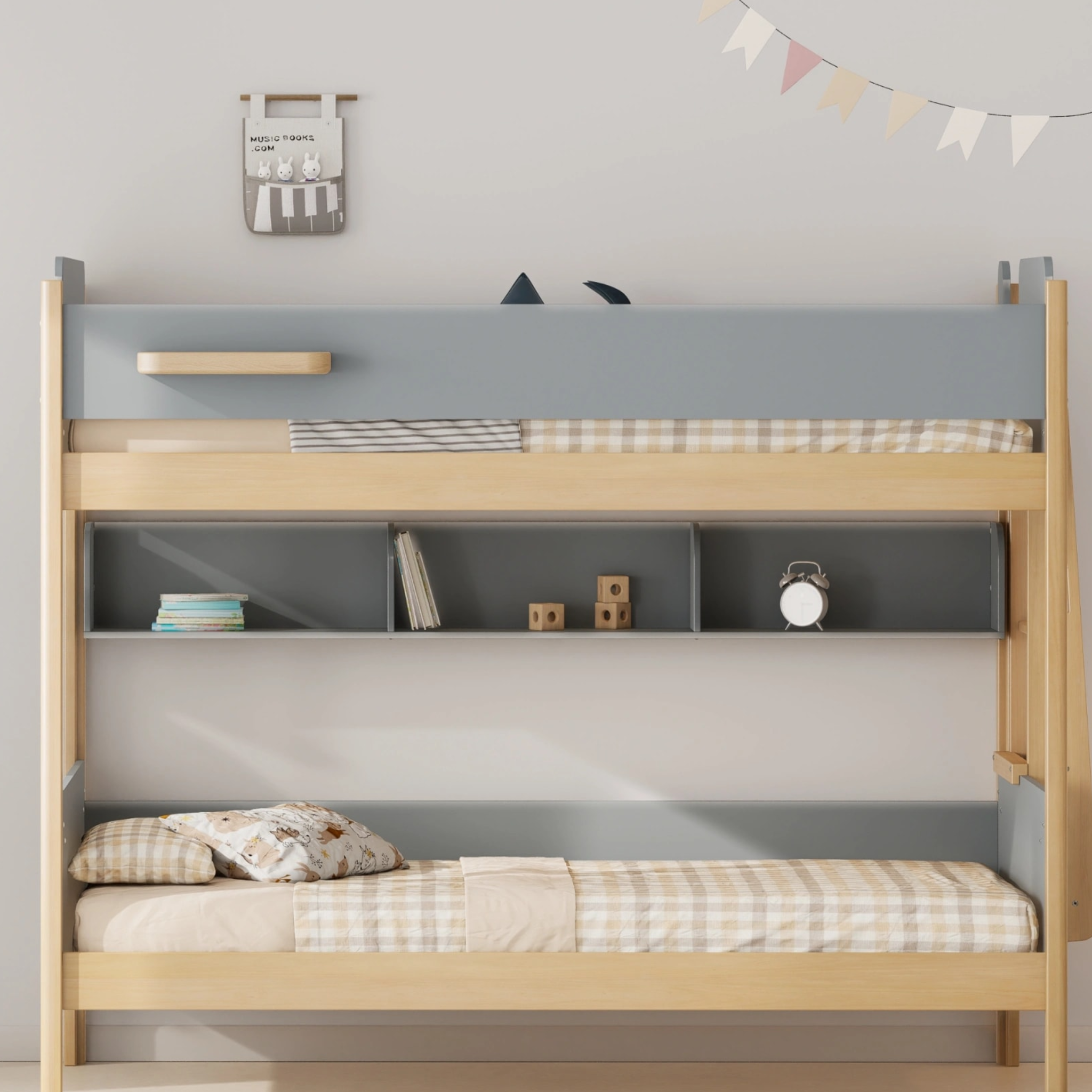 Boori Natty Kids Bookshelf for King Single Bunk/Loft, Blueberry