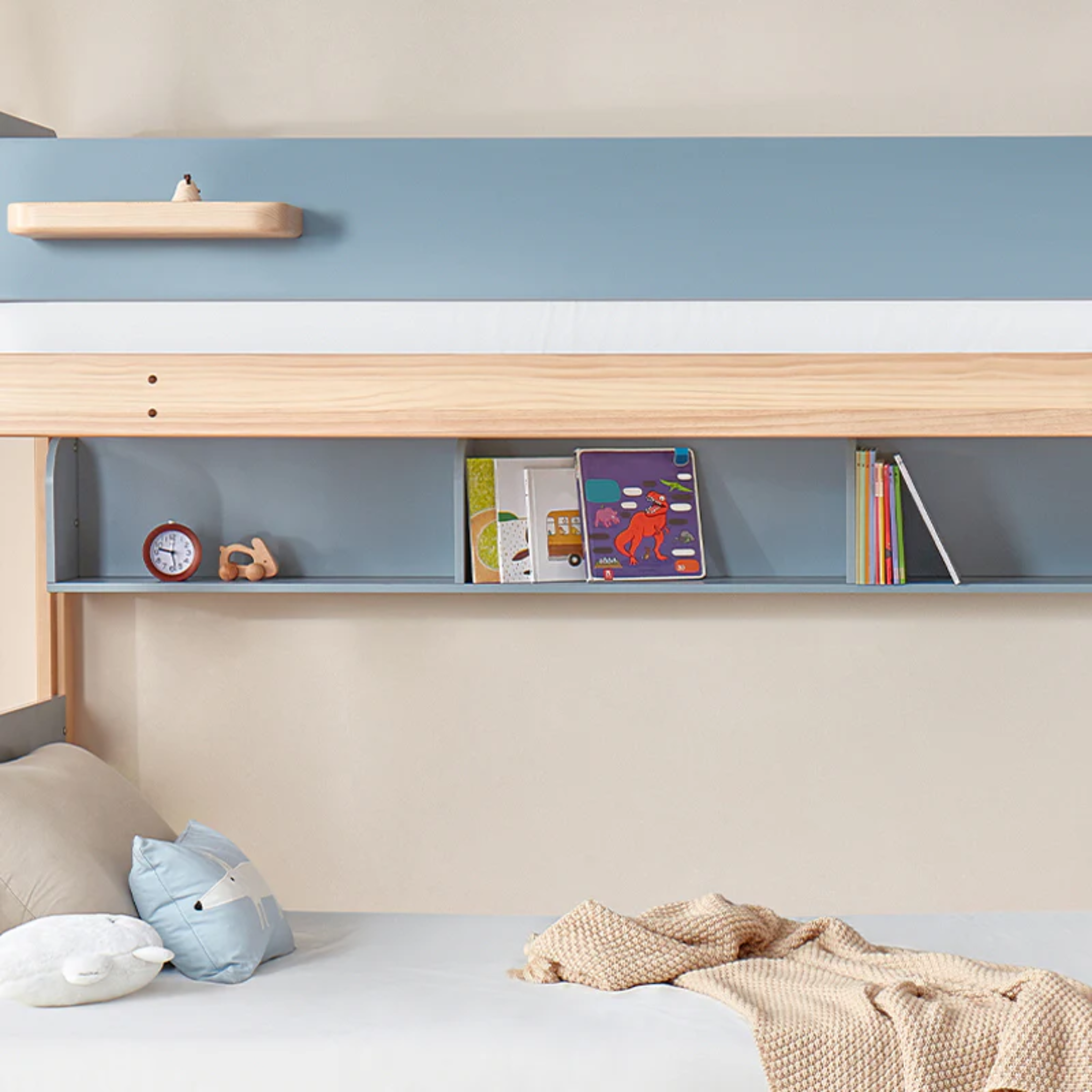 Boori Natty Kids Bookshelf for King Single Bunk/Loft, Blueberry