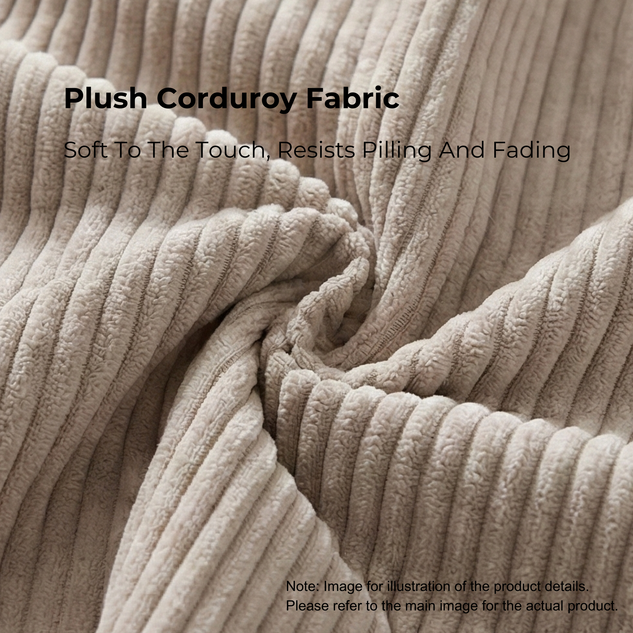 Linspire Serenity 4-Seater Sofa, Corduroy, Beige