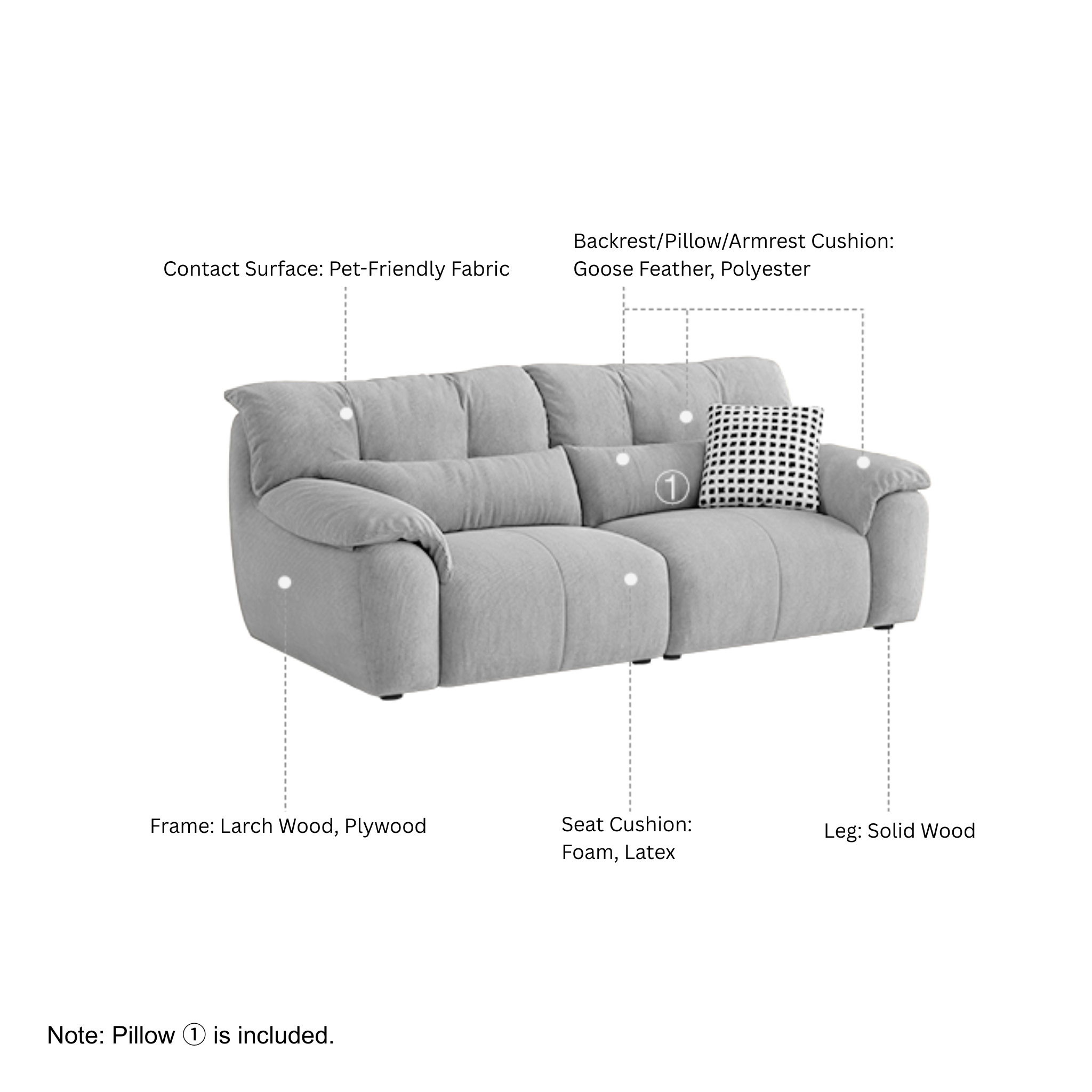 Linspire Serenity 4-Seater Sofa, Pet-Friendly Fabric, Beige