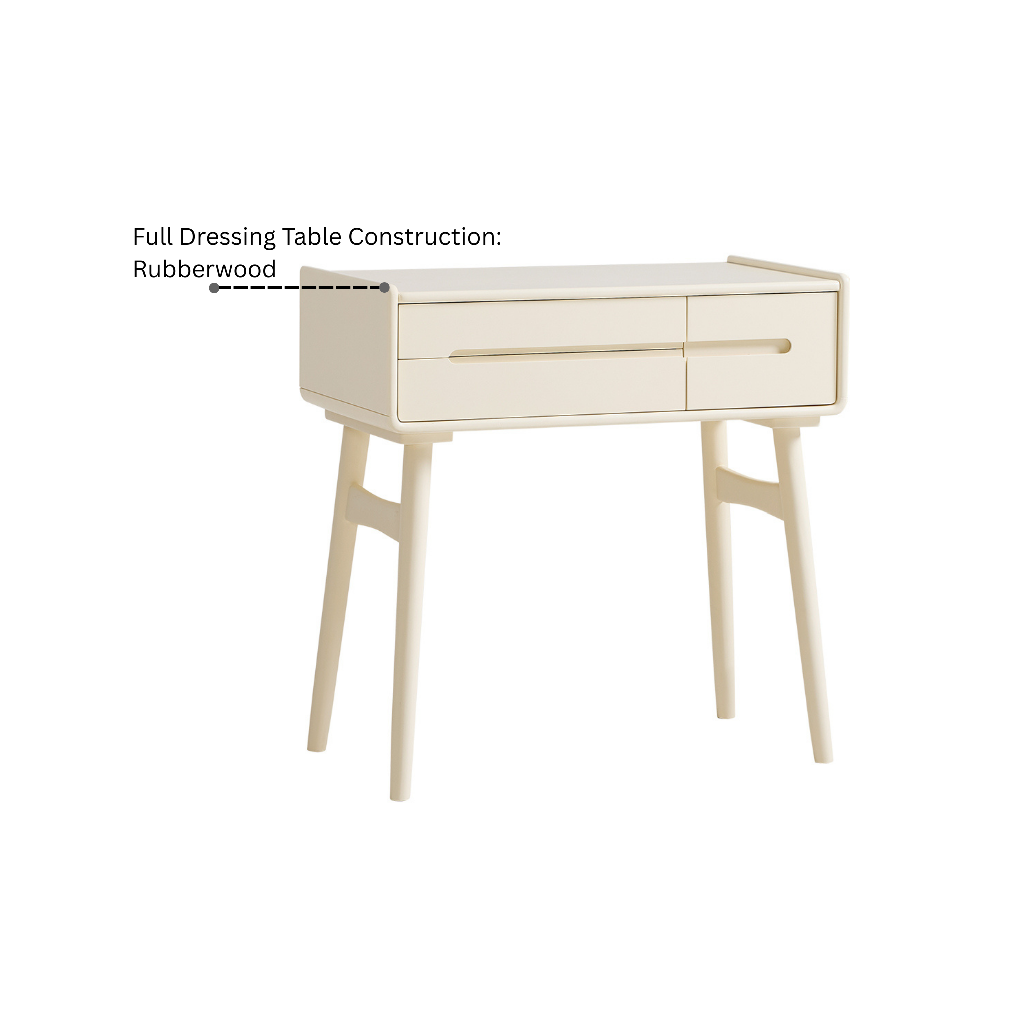 Linspire Luna Solid Wood Dressing Table, W80cm