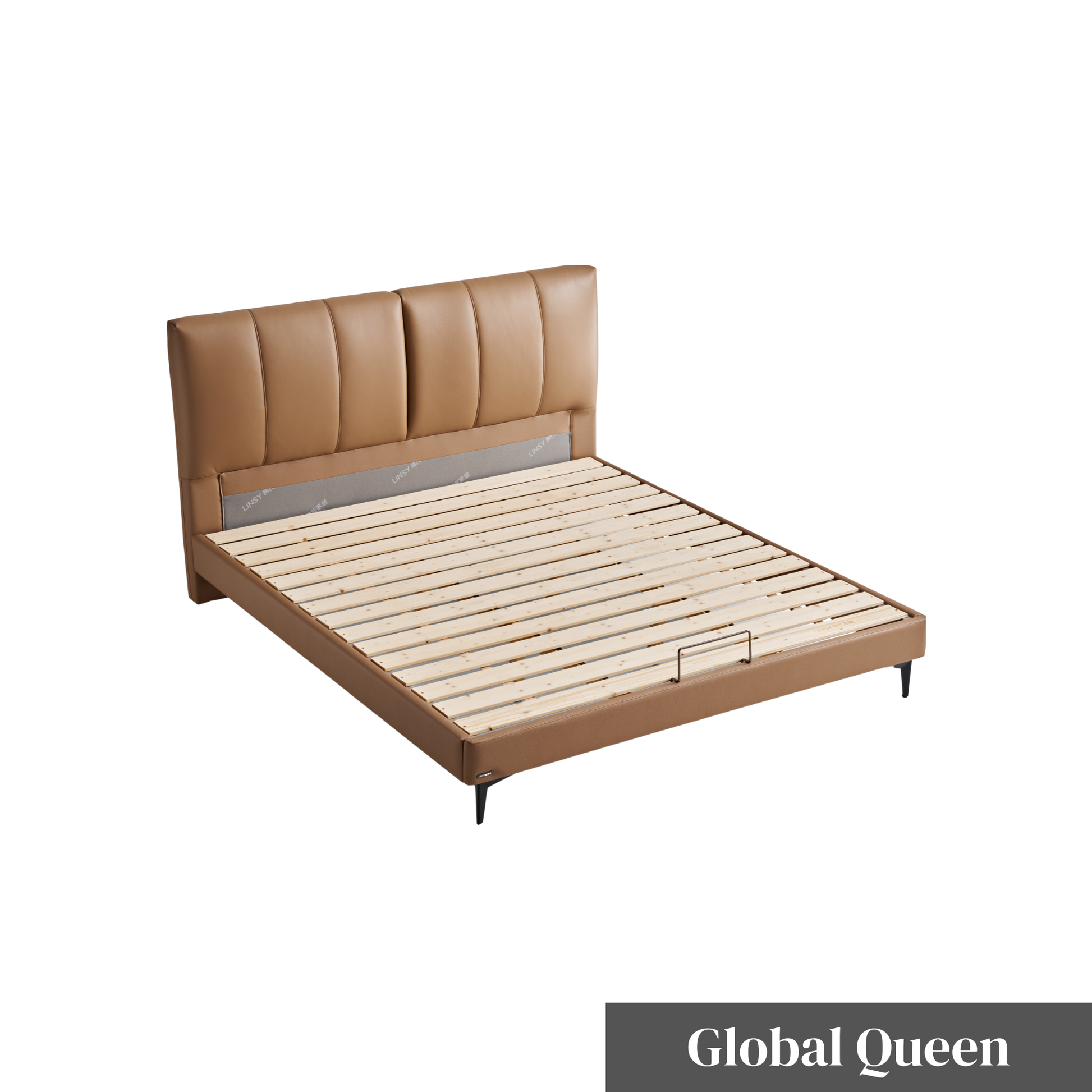 Linspire Radius Leather Bed Frame, Brown