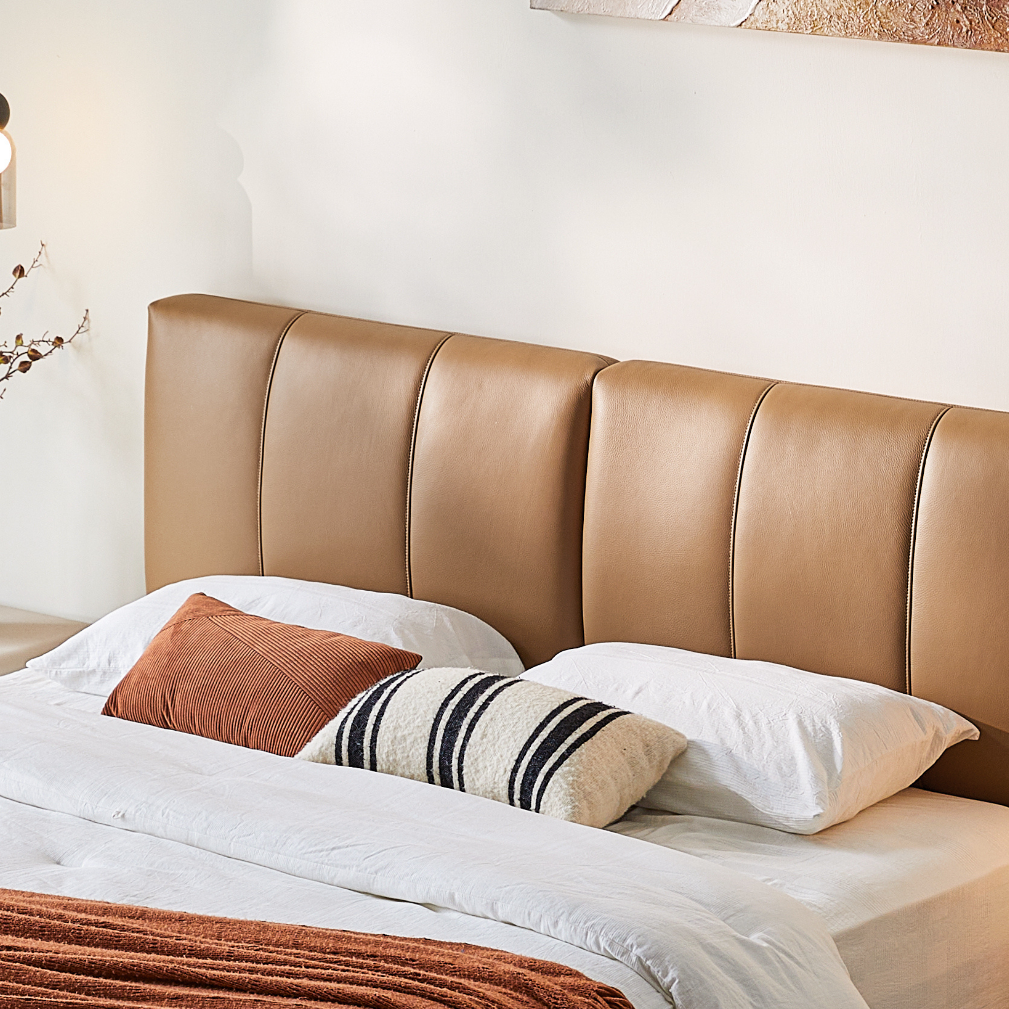 Linspire Radius Leather Bed Frame, Brown
