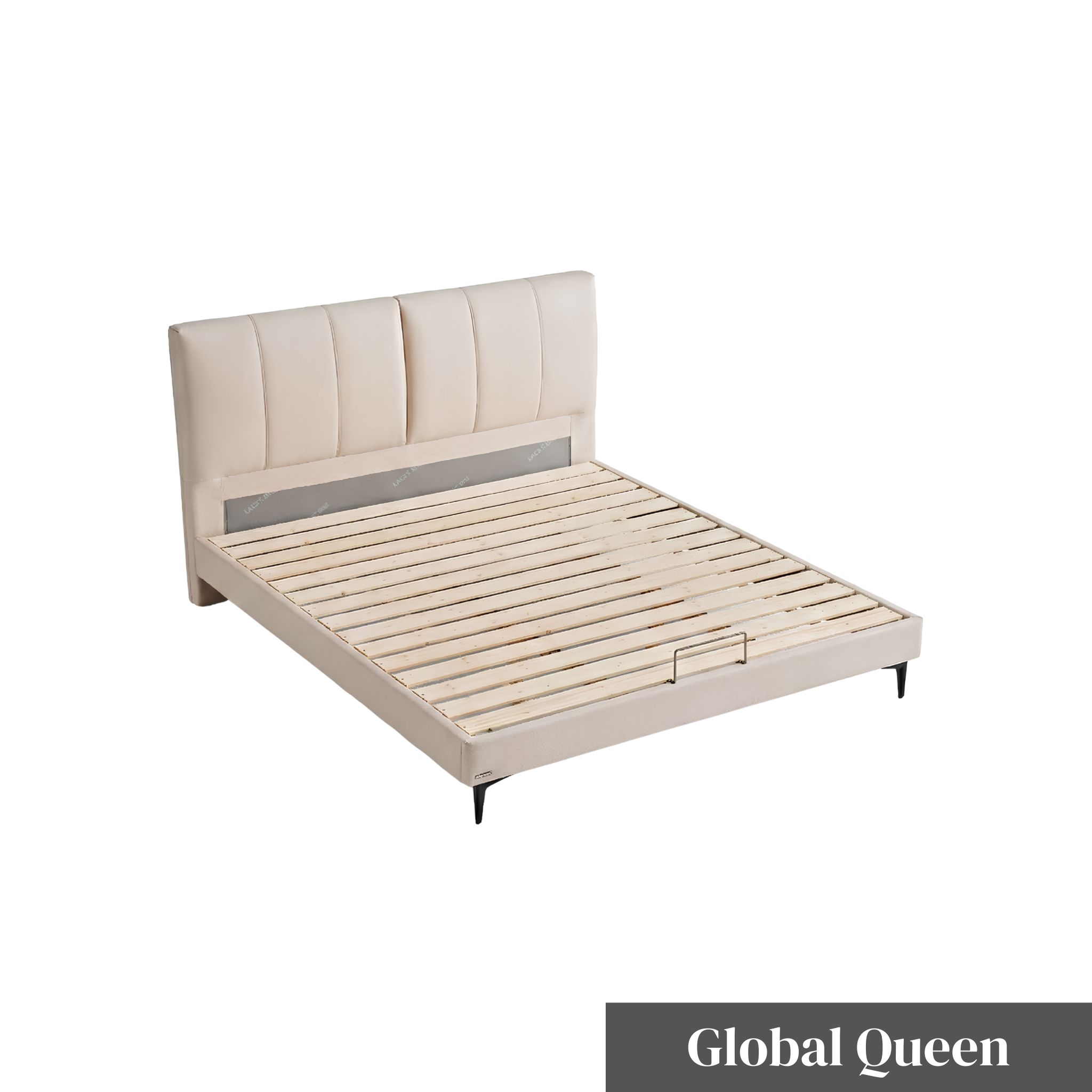 Linspire Radius Leather Bed Frame, Light Sand