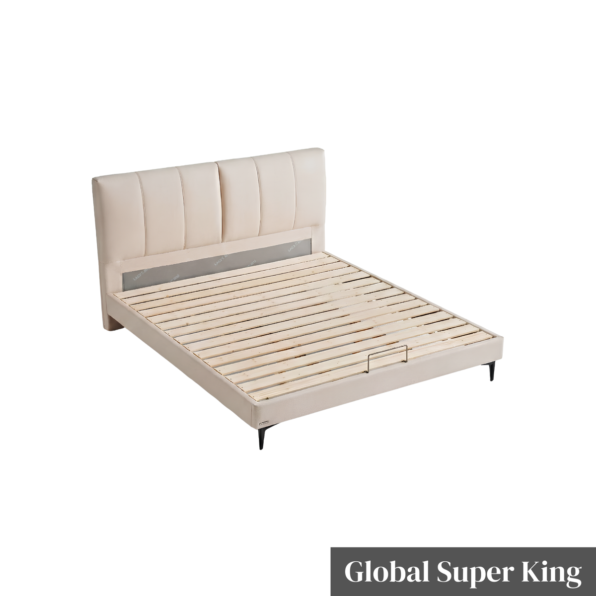 Linspire Radius Leather Bed Frame, Light Sand