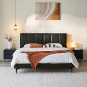 Linspire Radius Leather Global Super King Bed Frame, Black