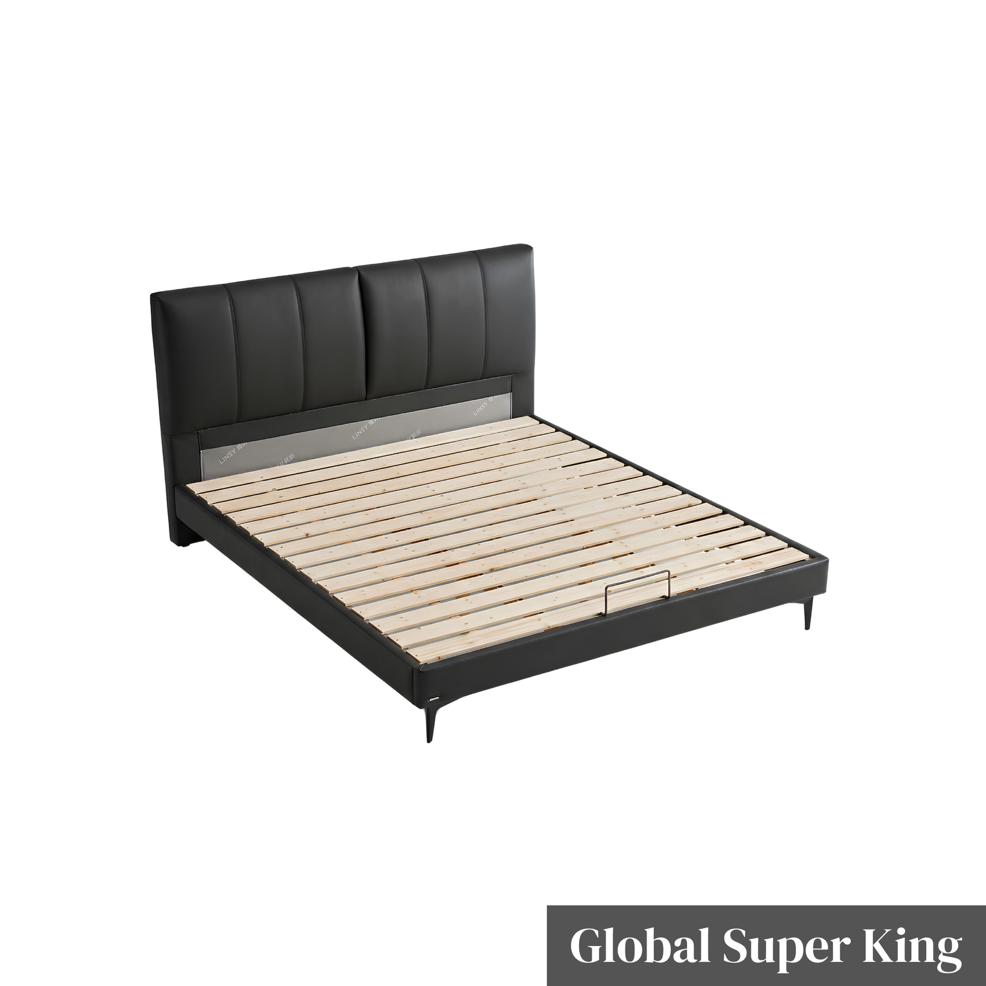 Linspire Radius Leather Global Super King Bed Frame, Black