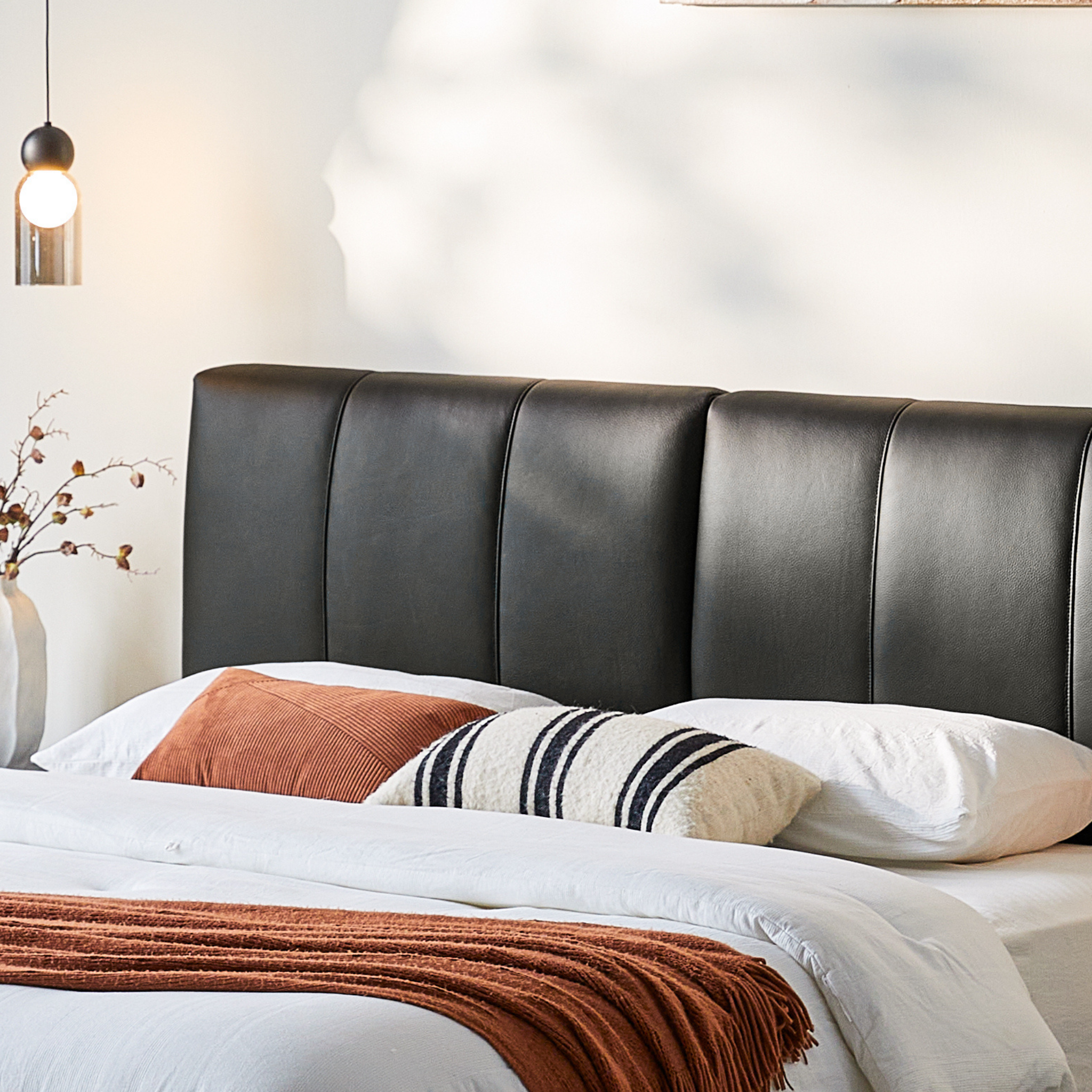 Linspire Radius Leather Global Super King Bed Frame, Black