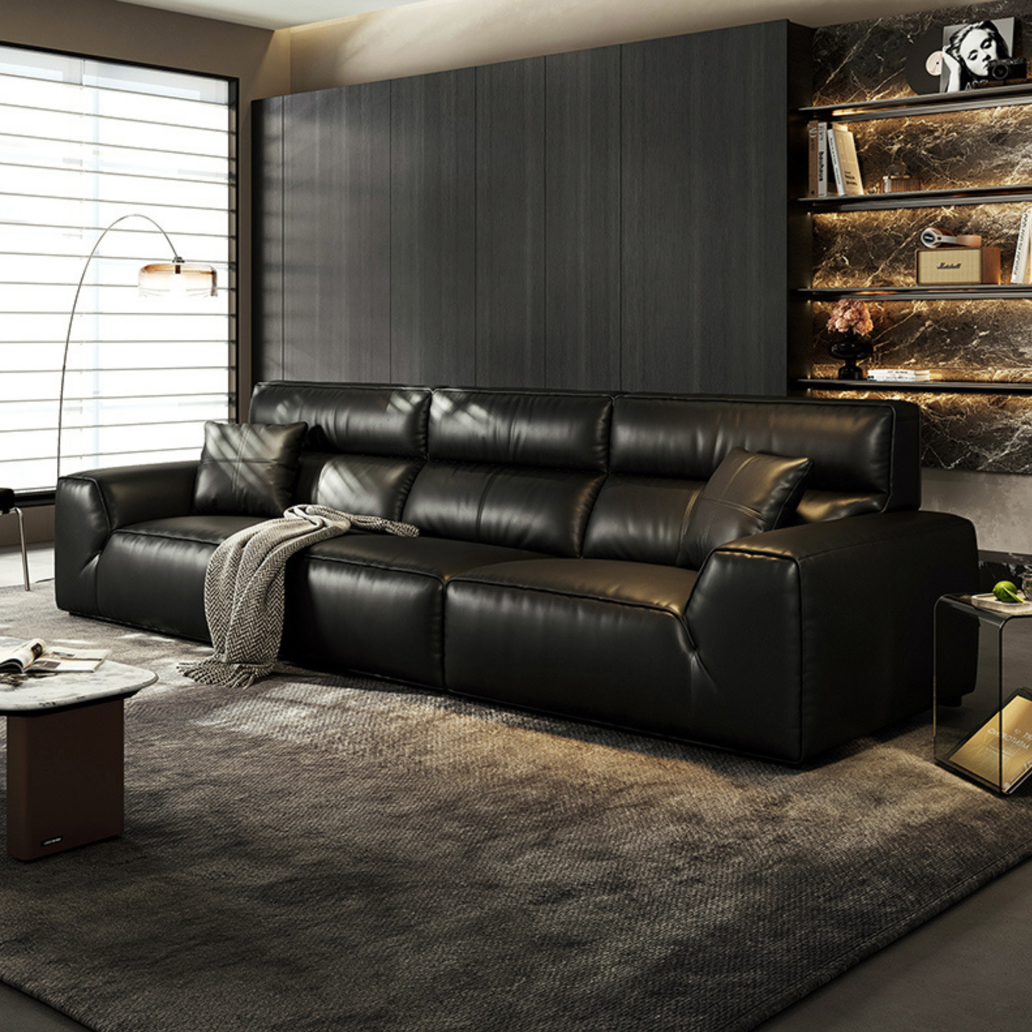 Linspire Radius Leather 4-Seater Sofa