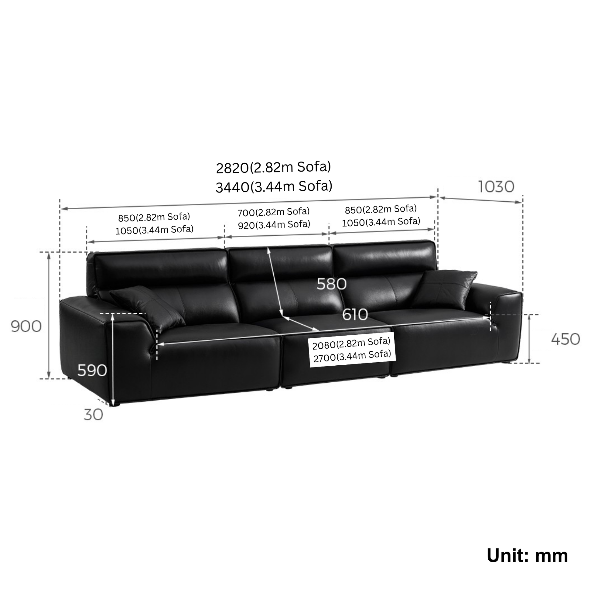 Linspire Radius Leather 4.5-Seater Sofa