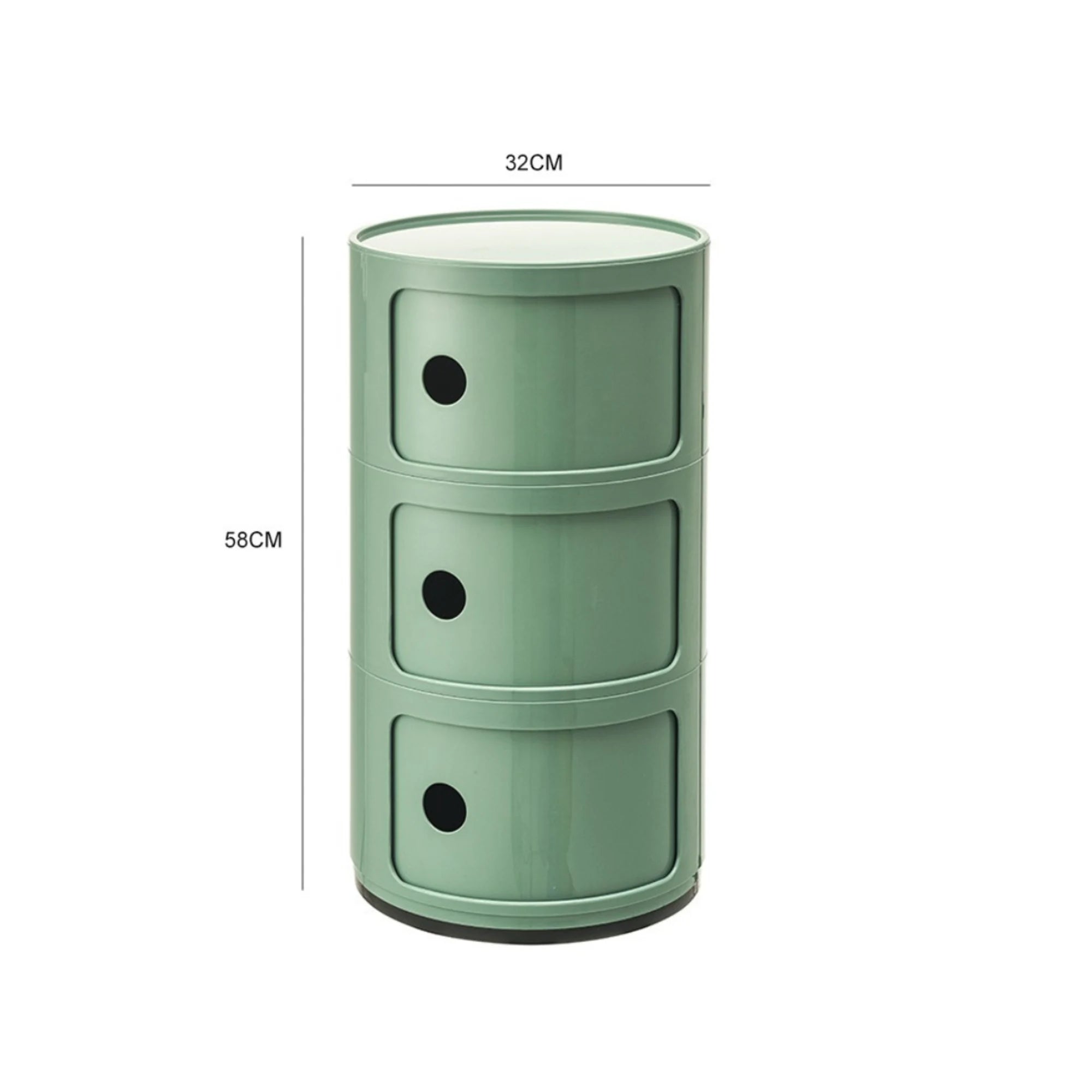 MODE Anna Ferrieri Componibili 3 Tier Storage Unit Replica, 32x58CM, Vintage Green