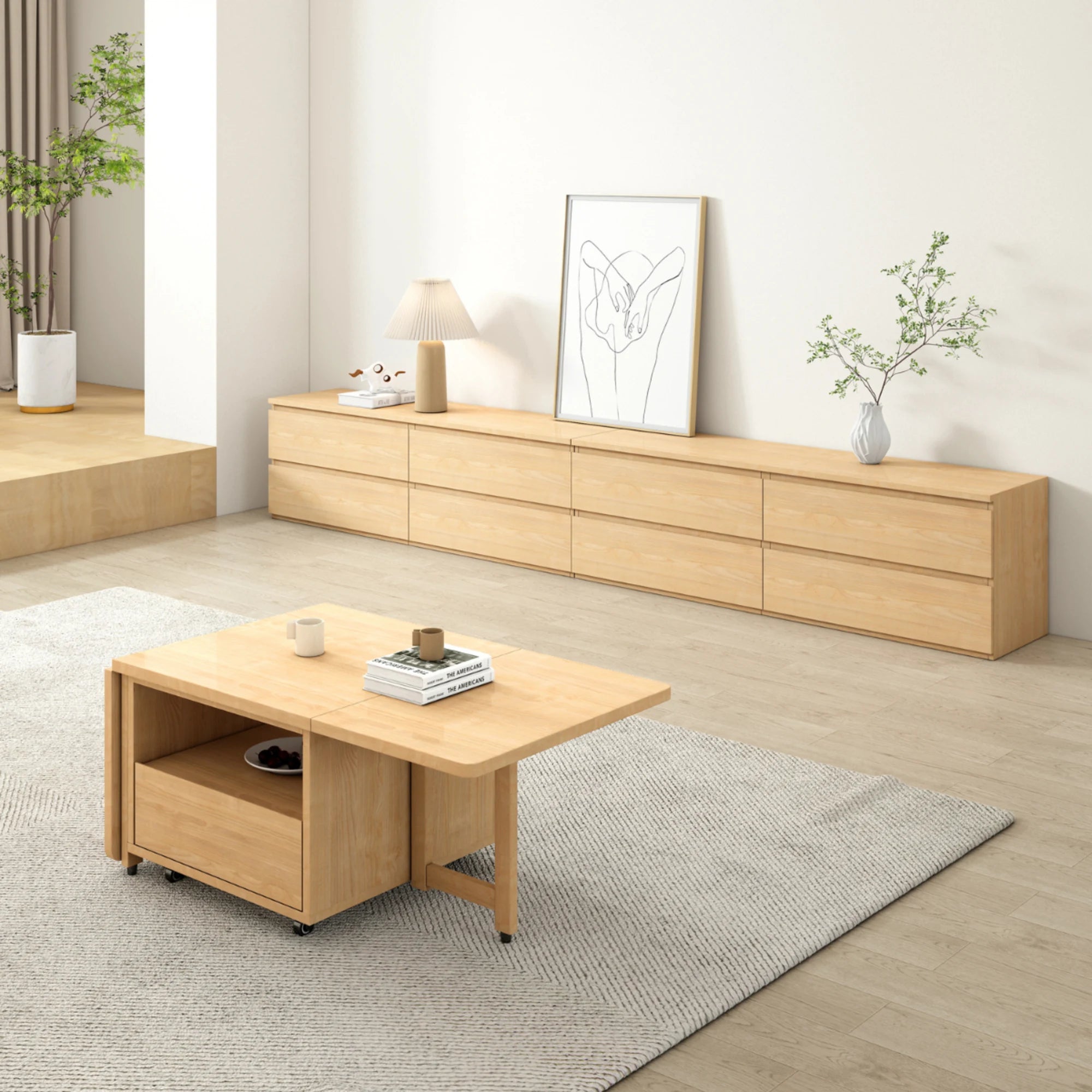 Loft Ensio Chest of 2 Drawers, Natural Wood