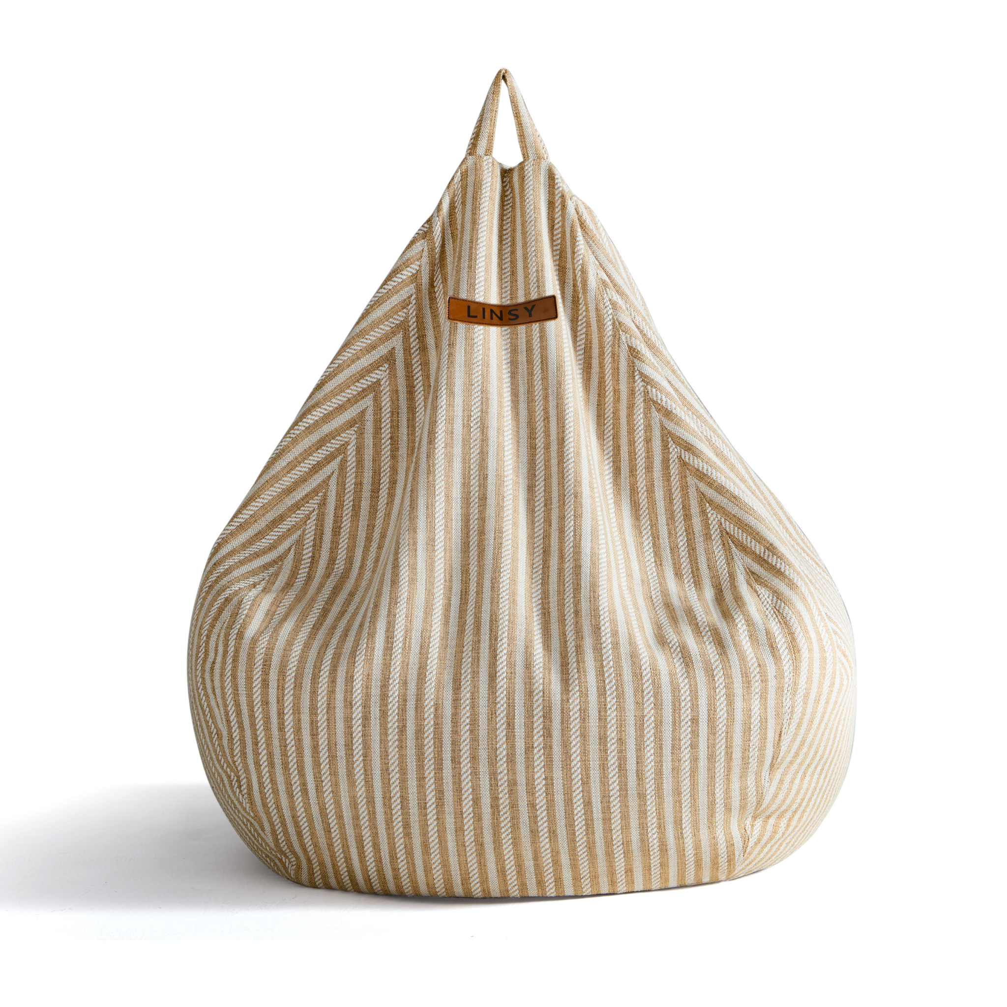 Linspire Nest Bean Bag, Fabric, White & Yellow