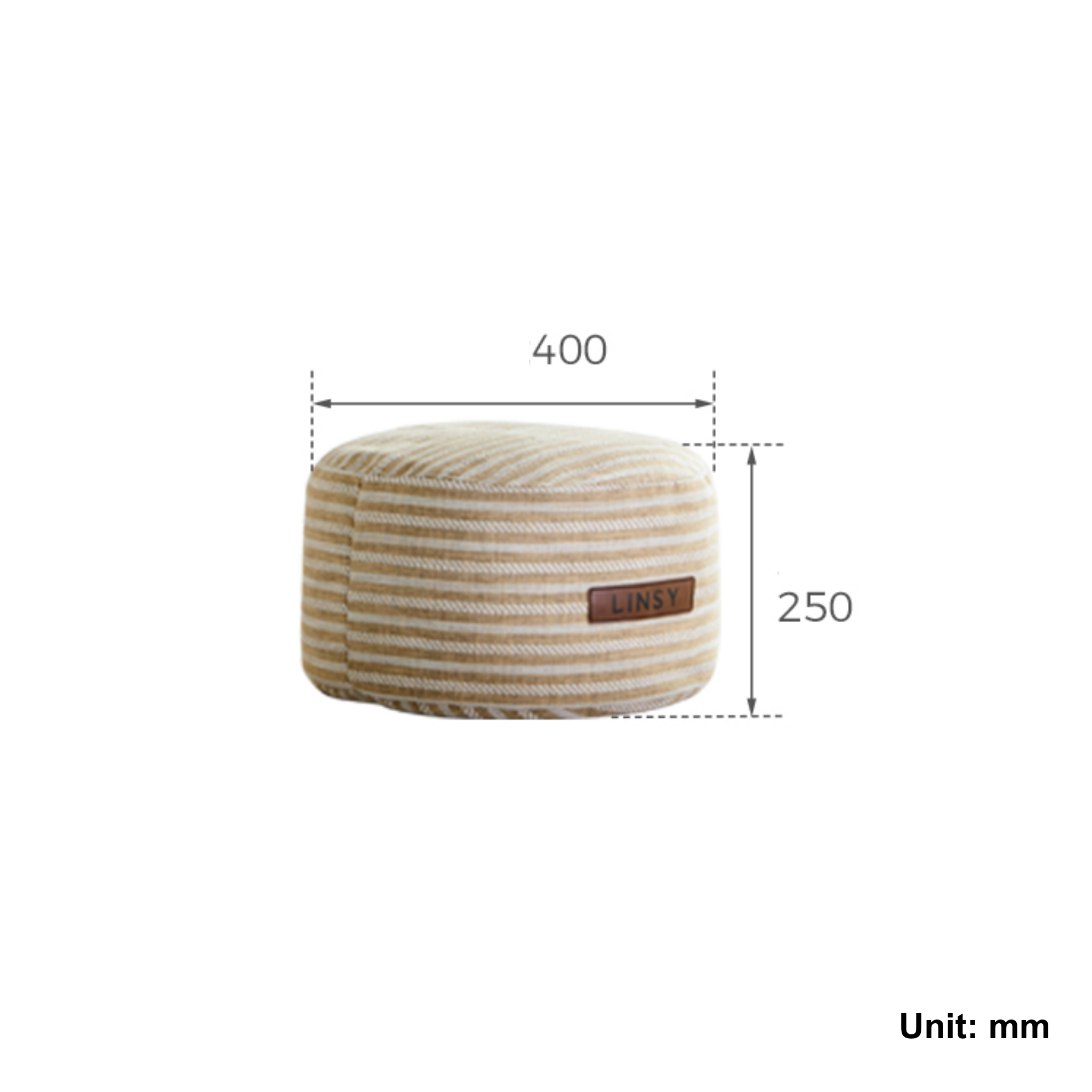 Linspire Nest Ottoman, Fabric, White & Yellow