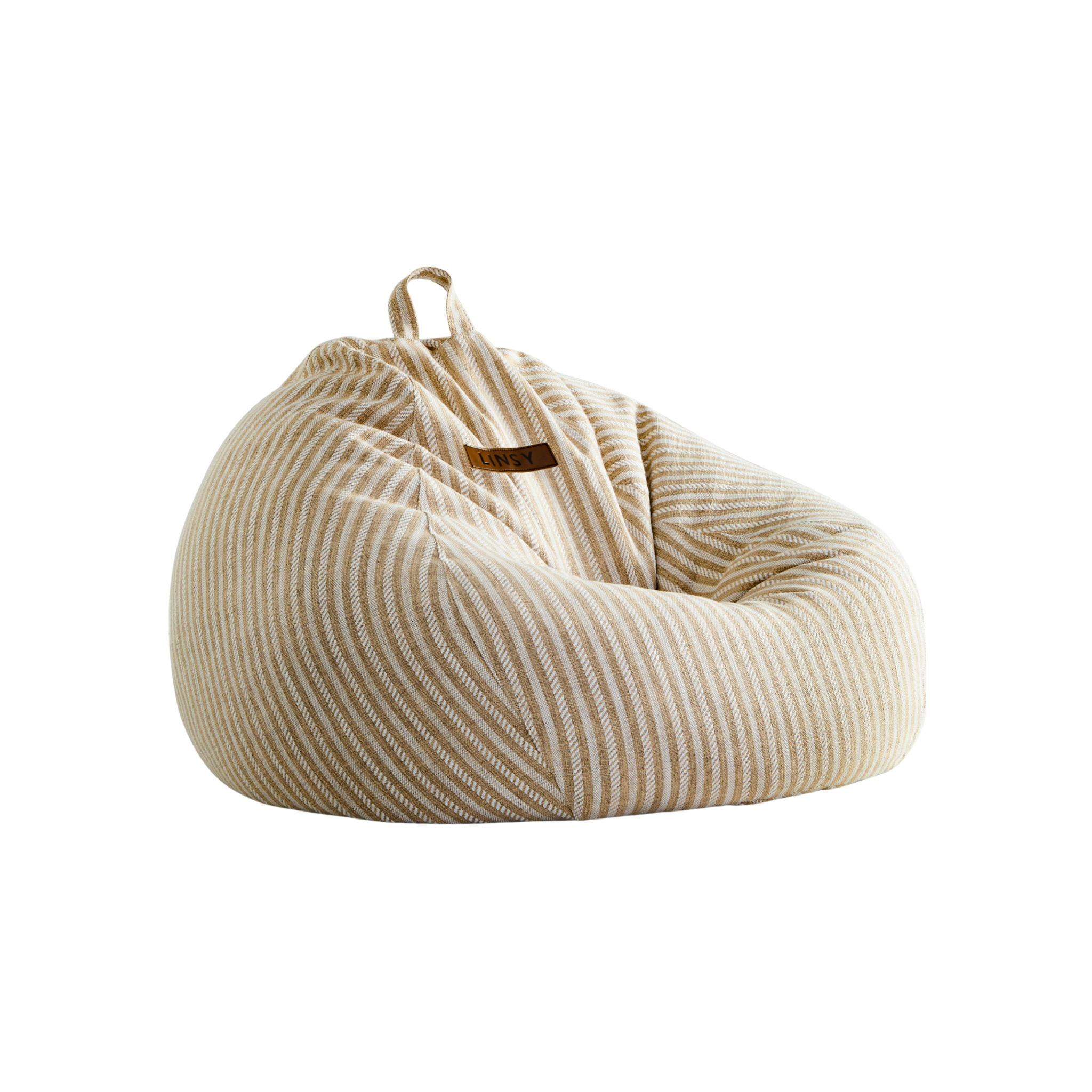 Linspire Nest Bean Bag with Ottoman Set, Fabric, White & Yellow