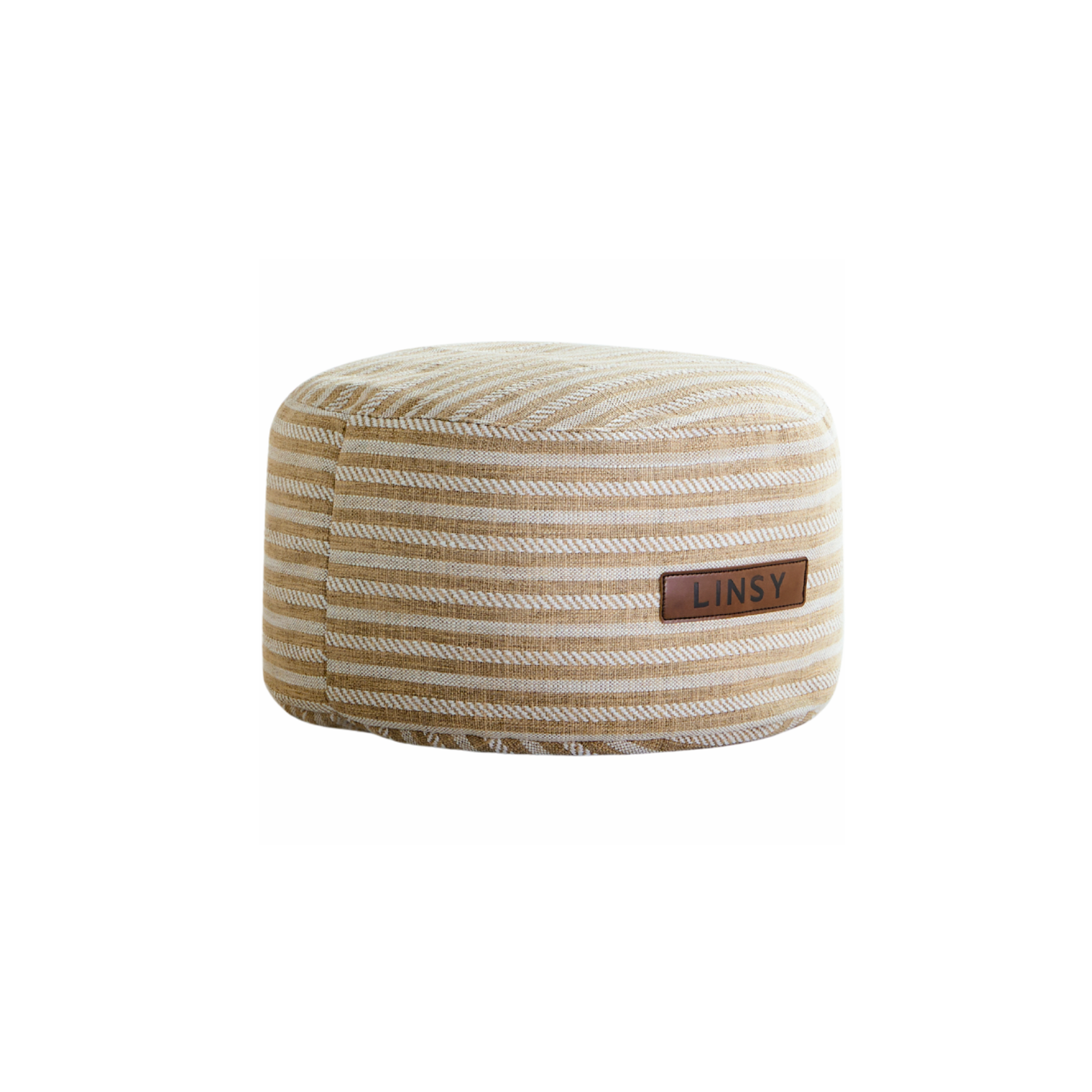 Linspire Nest Bean Bag with Ottoman Set, Fabric, White & Yellow