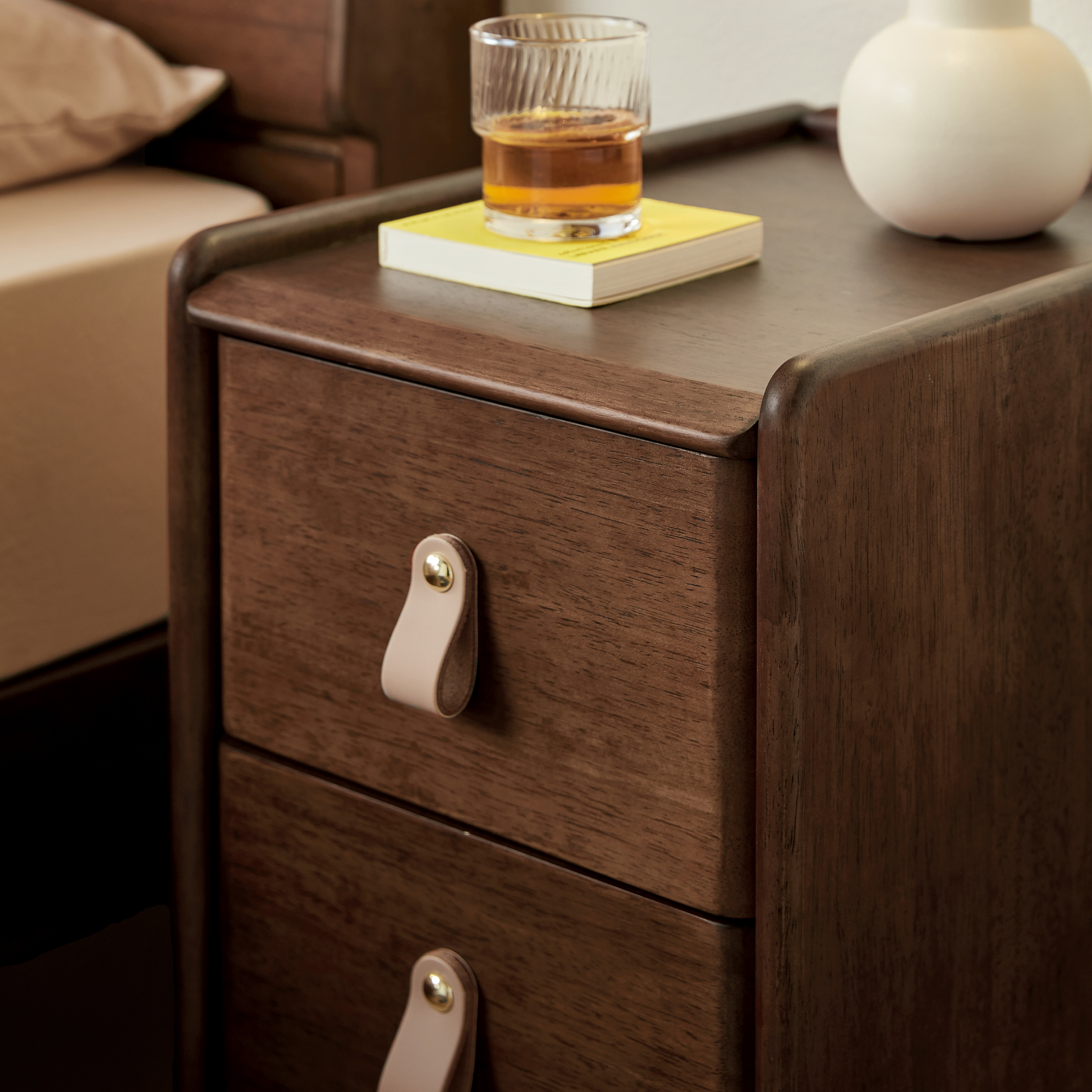 Linspire Ursula Slim Narrow Solid Wood Narrow Bedside Table