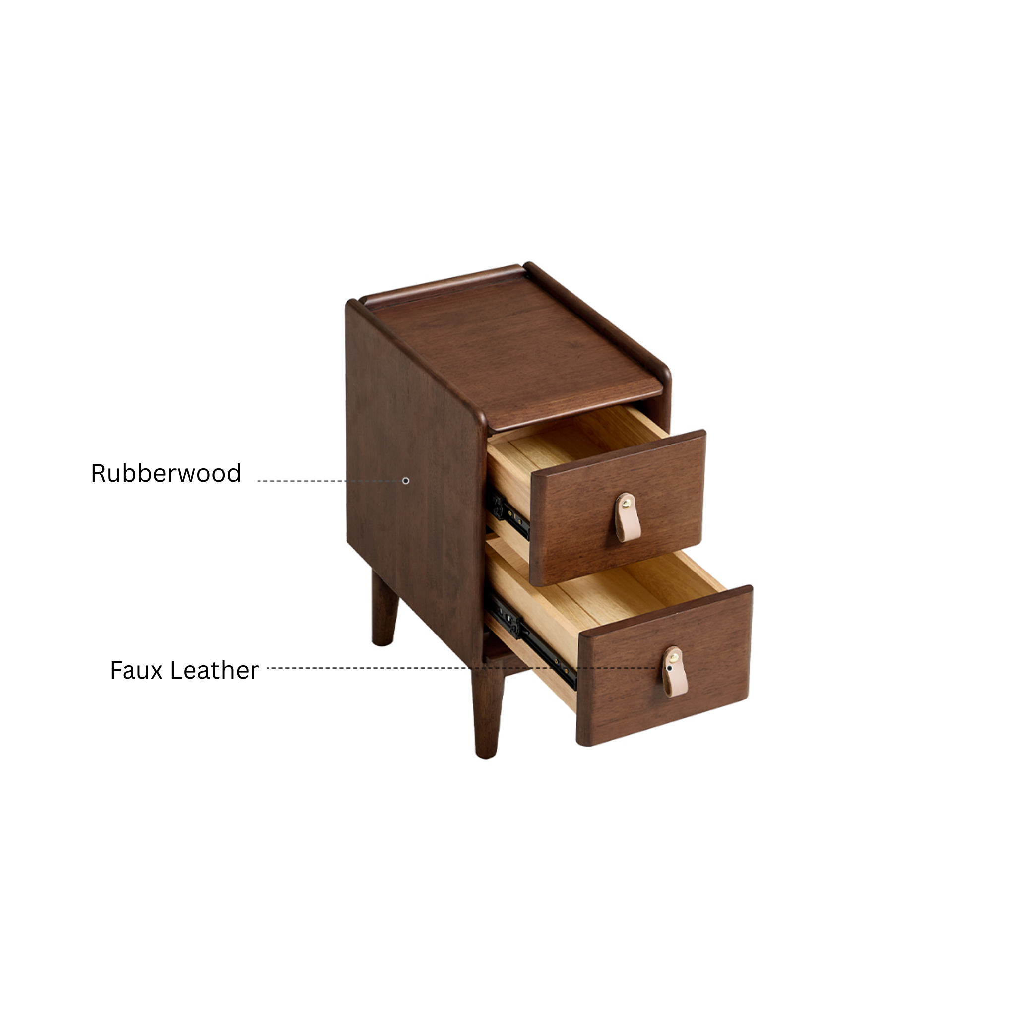 Linspire Ursula Slim Narrow Solid Wood Narrow Bedside Table