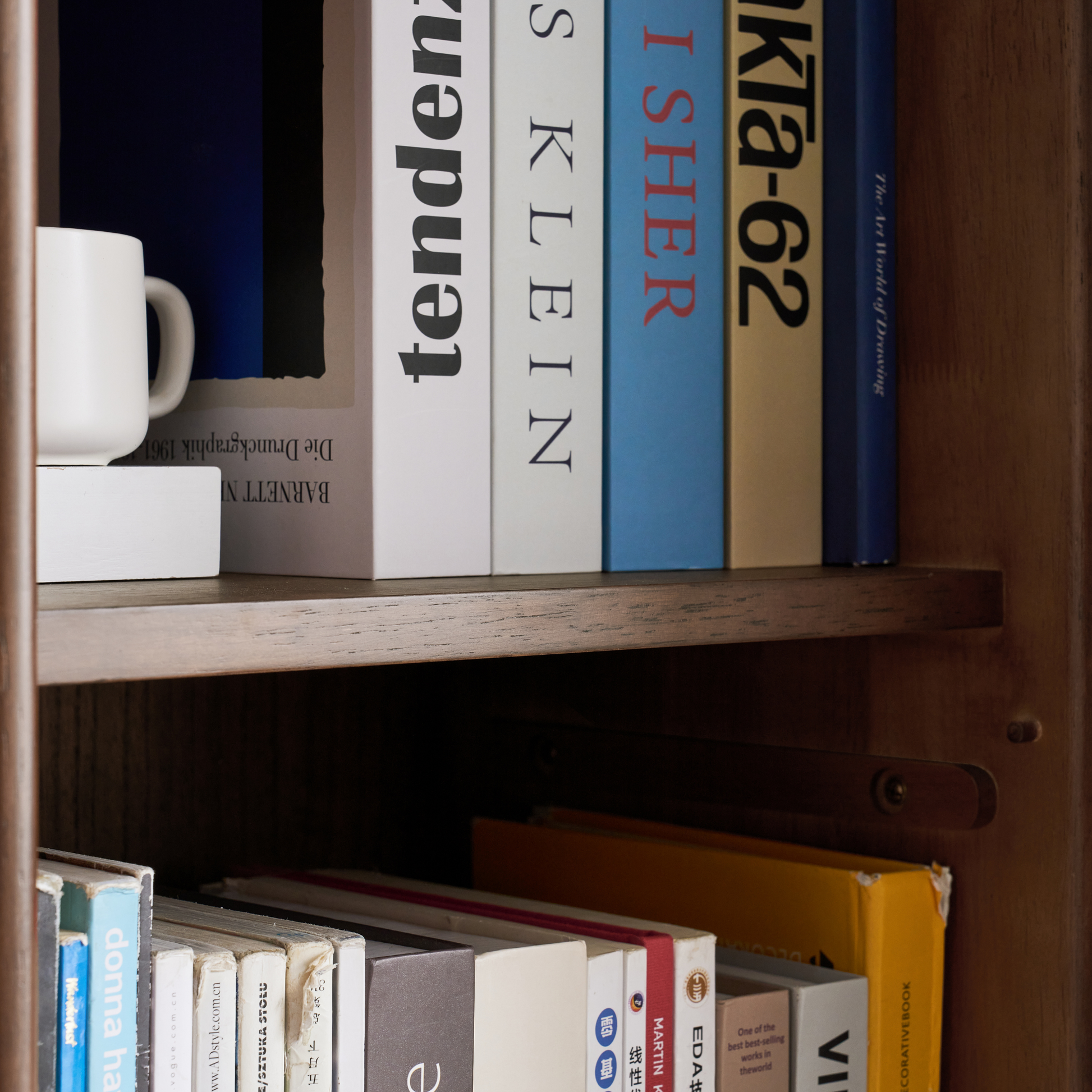 Linspire Ursula Slim Narrow Solid Wood Bookcase with Flip Doors, W30cm