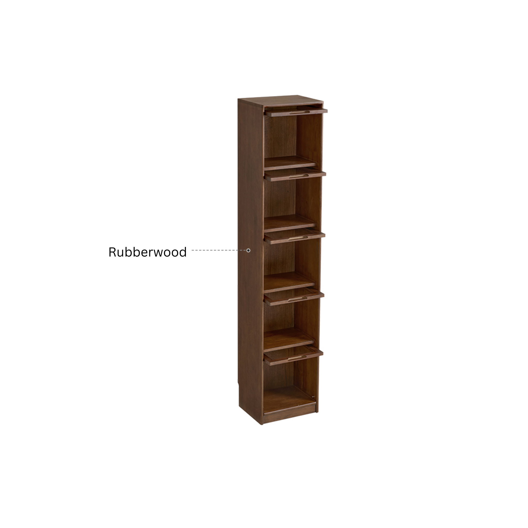 Linspire Ursula Slim Narrow Solid Wood Bookcase with Flip Doors, W30cm