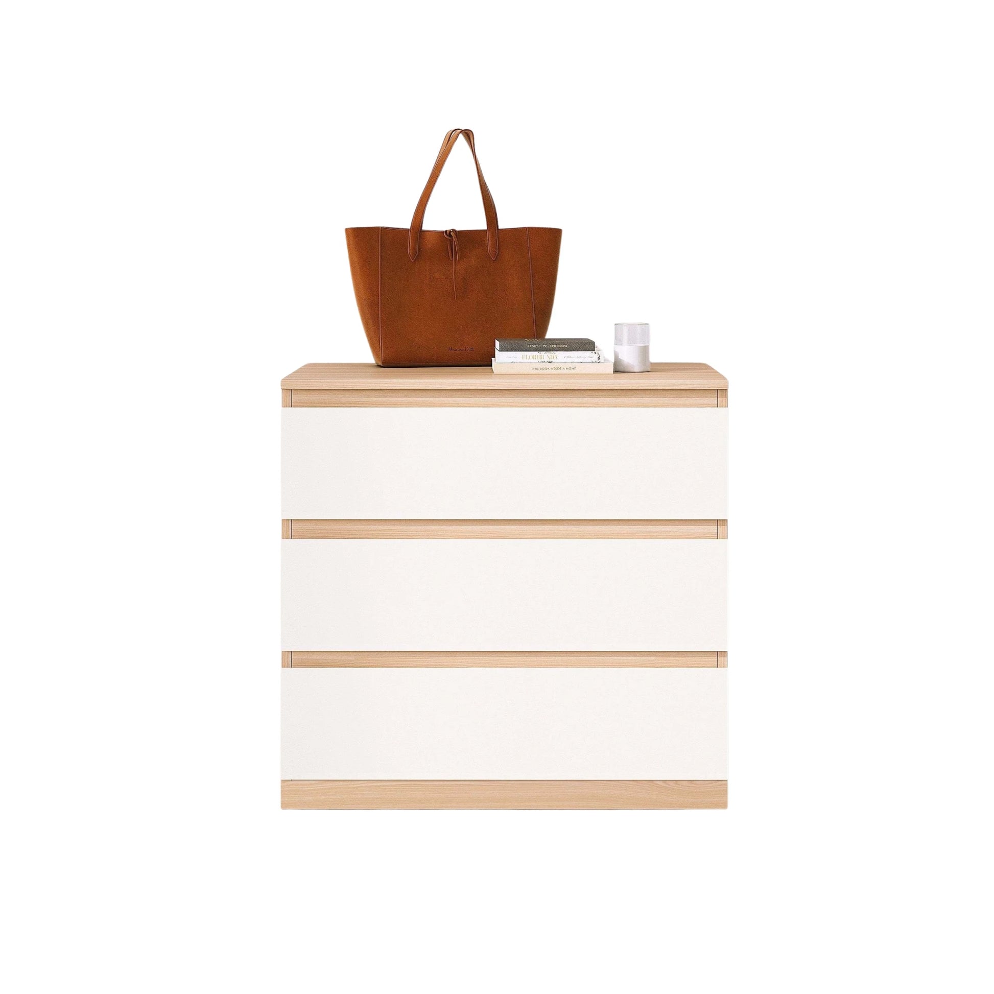 Loft Ensio Chest of 3 drawers, White & Natural Wood