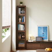 Linspire Ursula Slim Narrow Solid Wood Bookcase with Flip Doors, W40cm