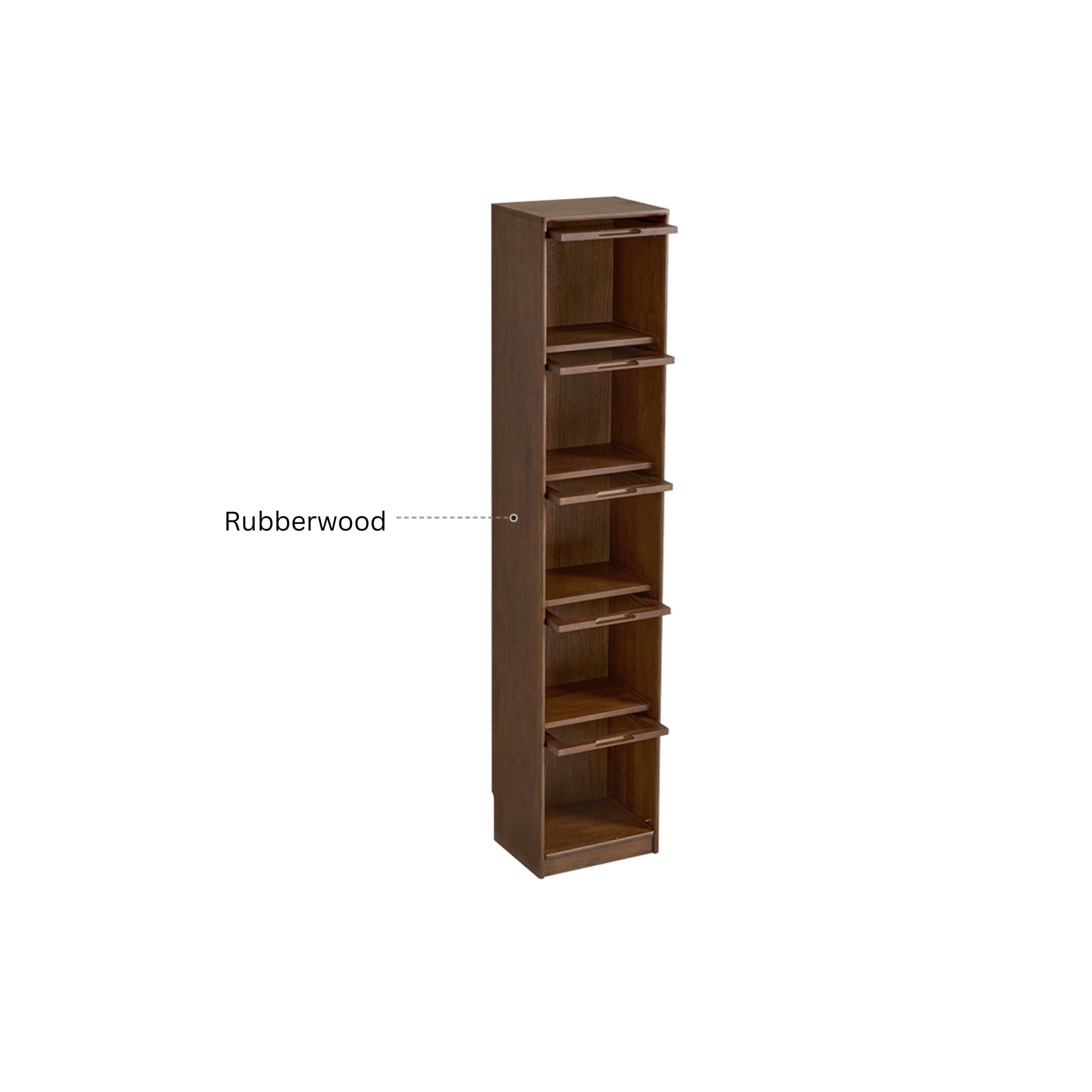 Linspire Ursula Slim Narrow Solid Wood Bookcase with Flip Doors, W40cm