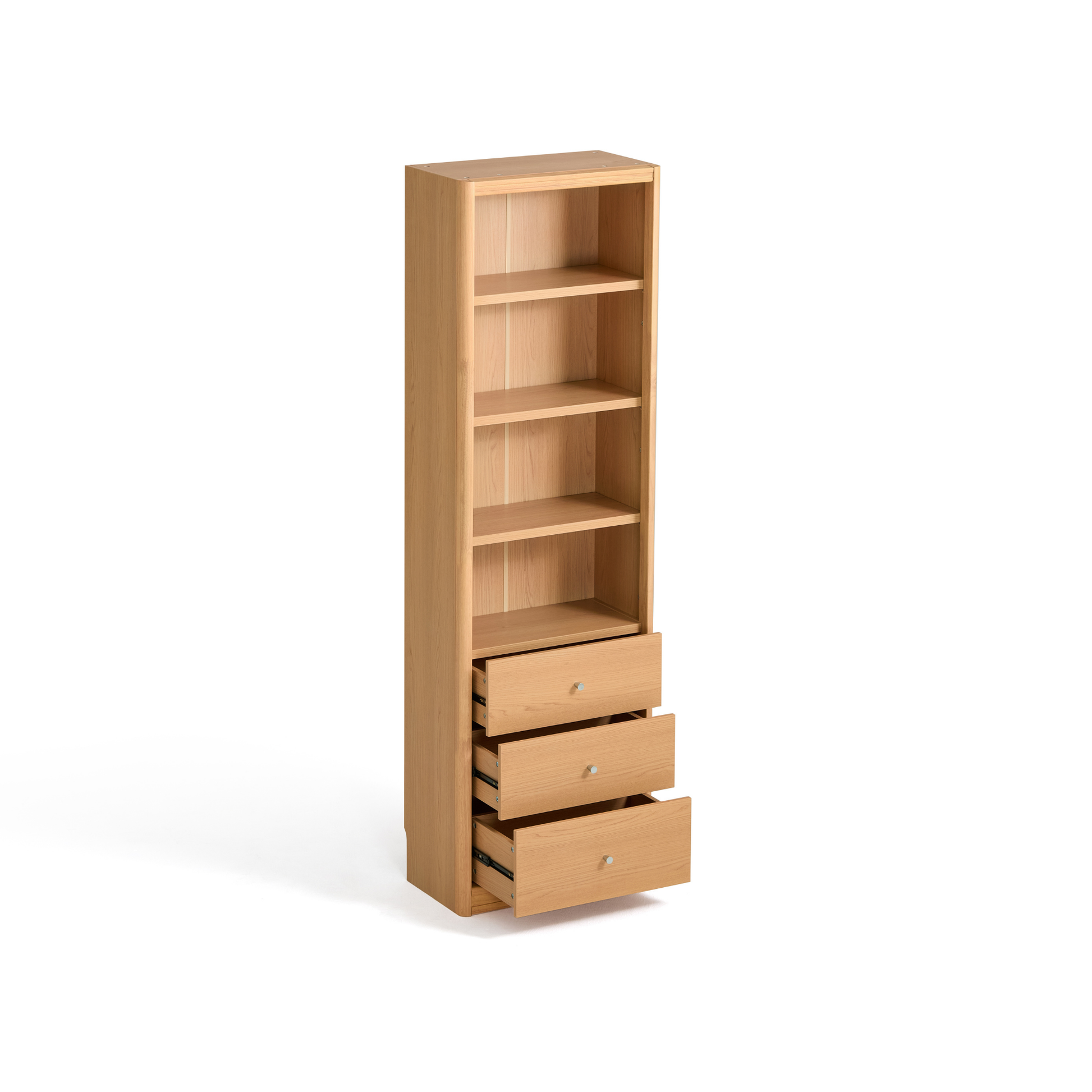 Linspire Aalto Bookcase with Drawers, Natural Wood