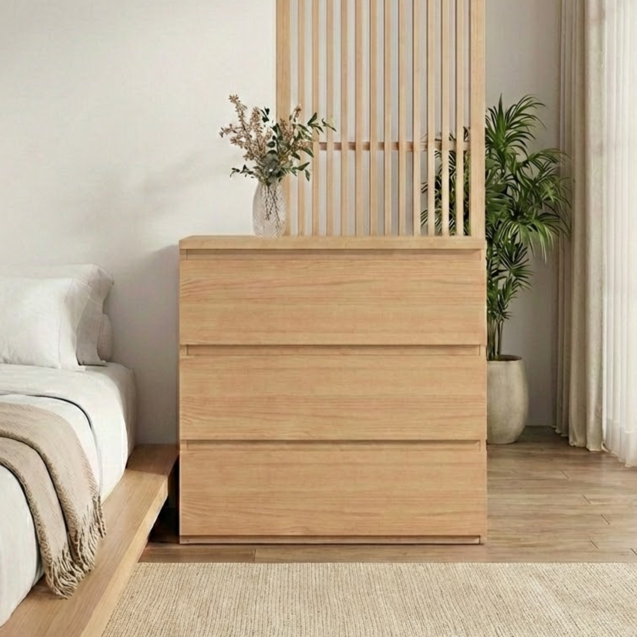 Loft Ensio Chest of 3 Drawers, Natural Wood