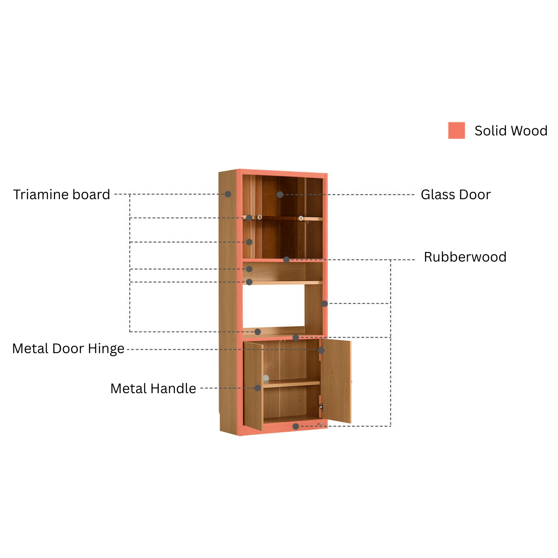 Linspire Aalto Tall Cabinet, Natural Wood