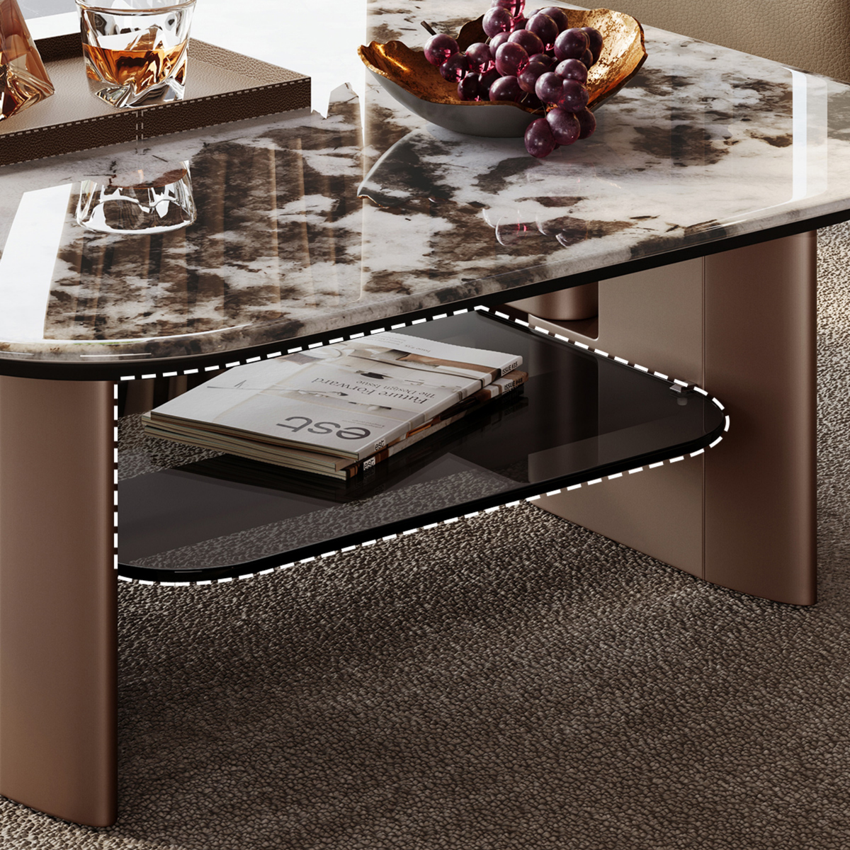 Linspire Solace Marble Top Coffee Table