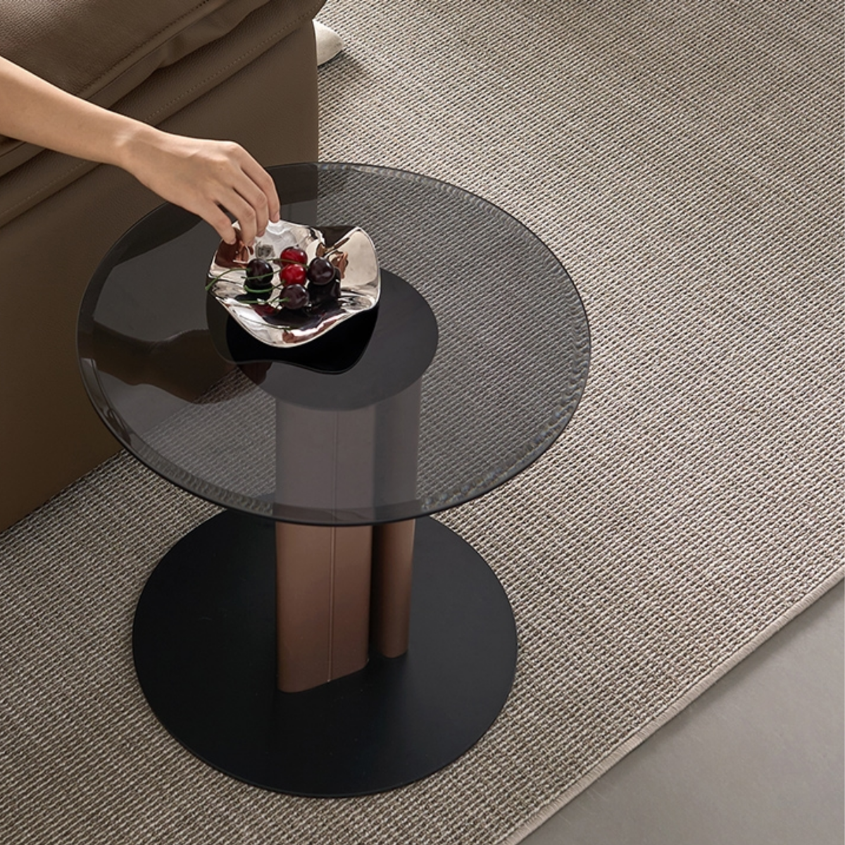 Linspire Solace Glass Top Side Table