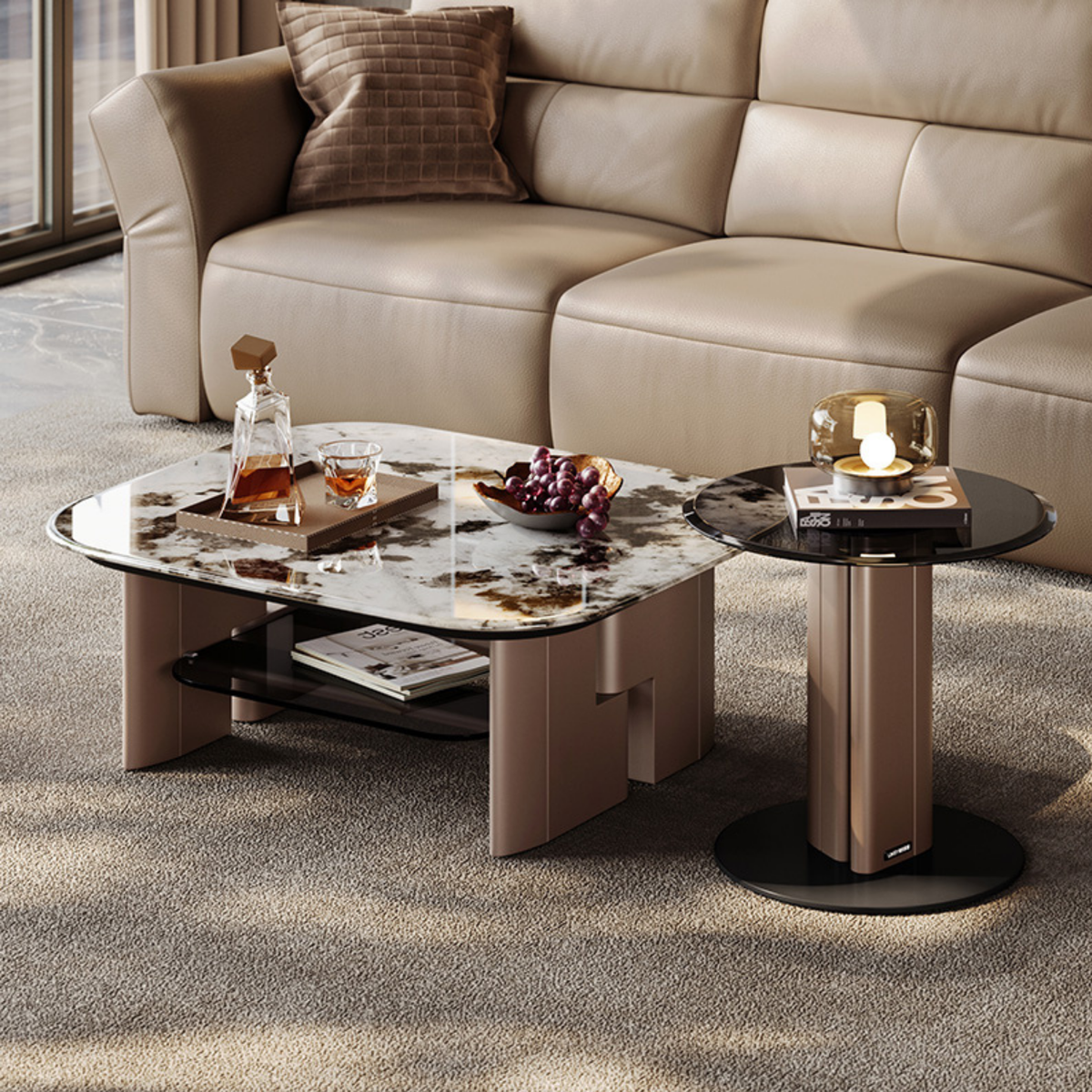 Linspire Solace Glass Top Side Table