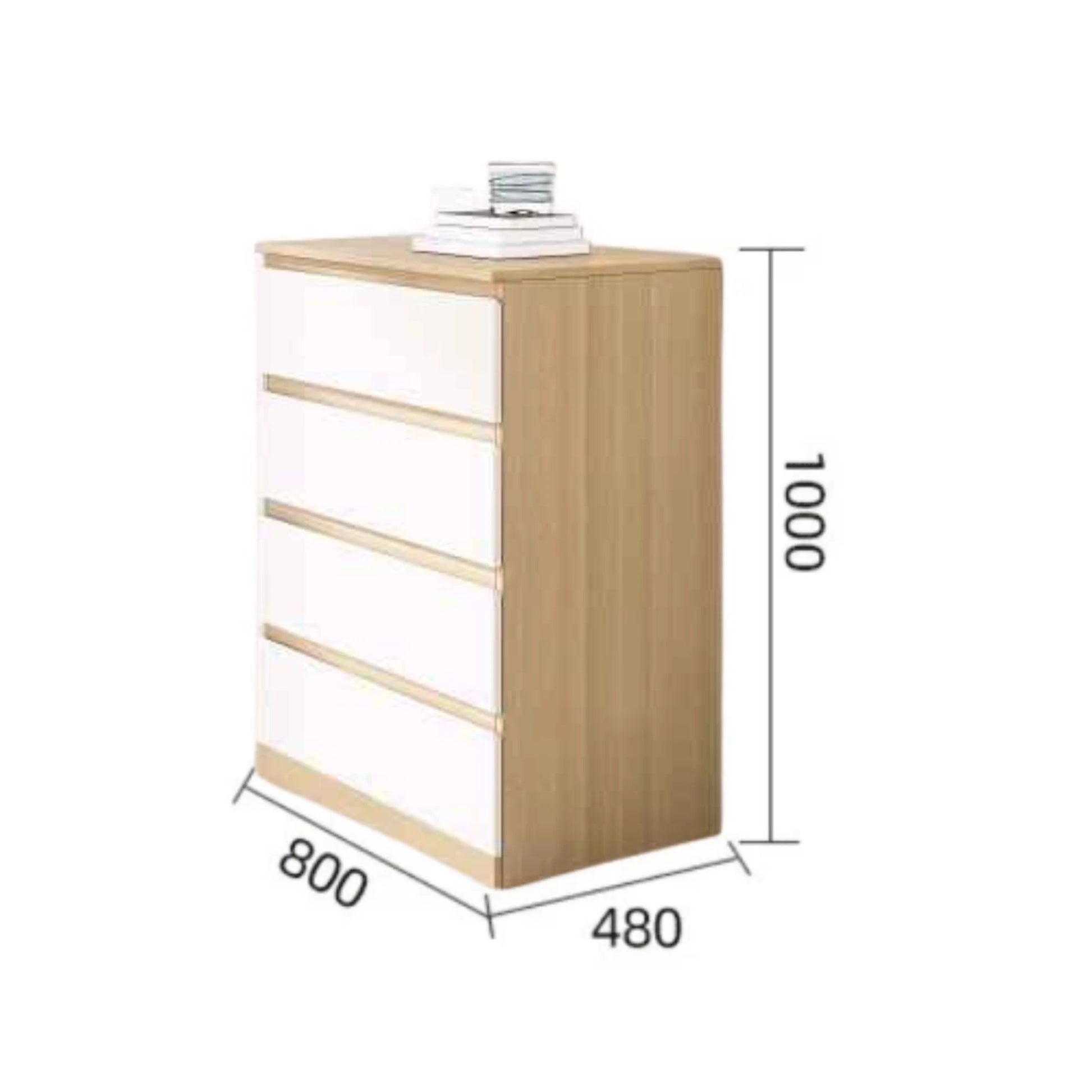 Loft Ensio Chest of 4 drawers, White & Natural Wood