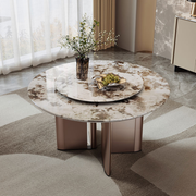 Linspire Solace Round Marble Top Dining Table with Centre Turntable, Marble