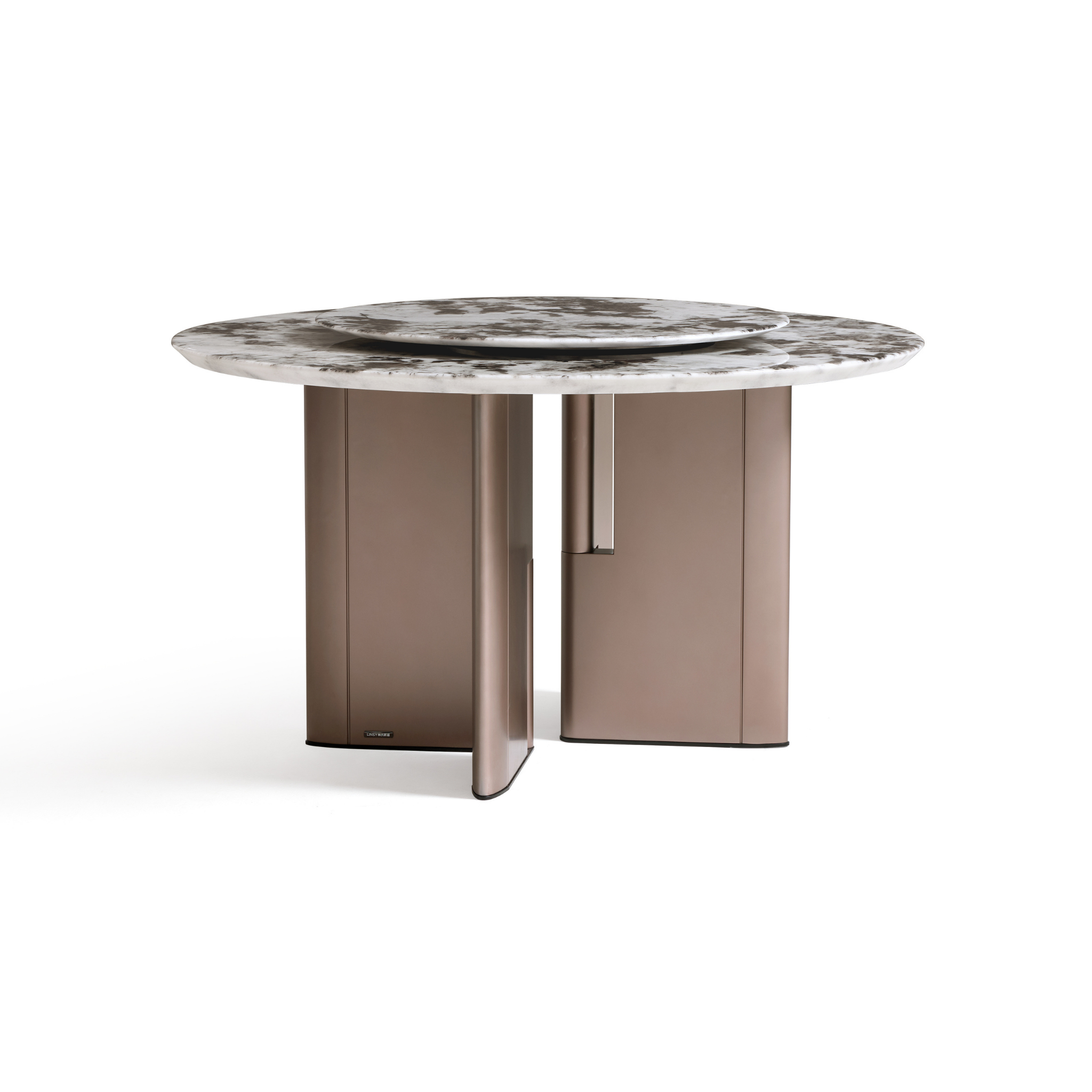 Linspire Solace Round Marble Top Dining Table with Centre Turntable, Marble