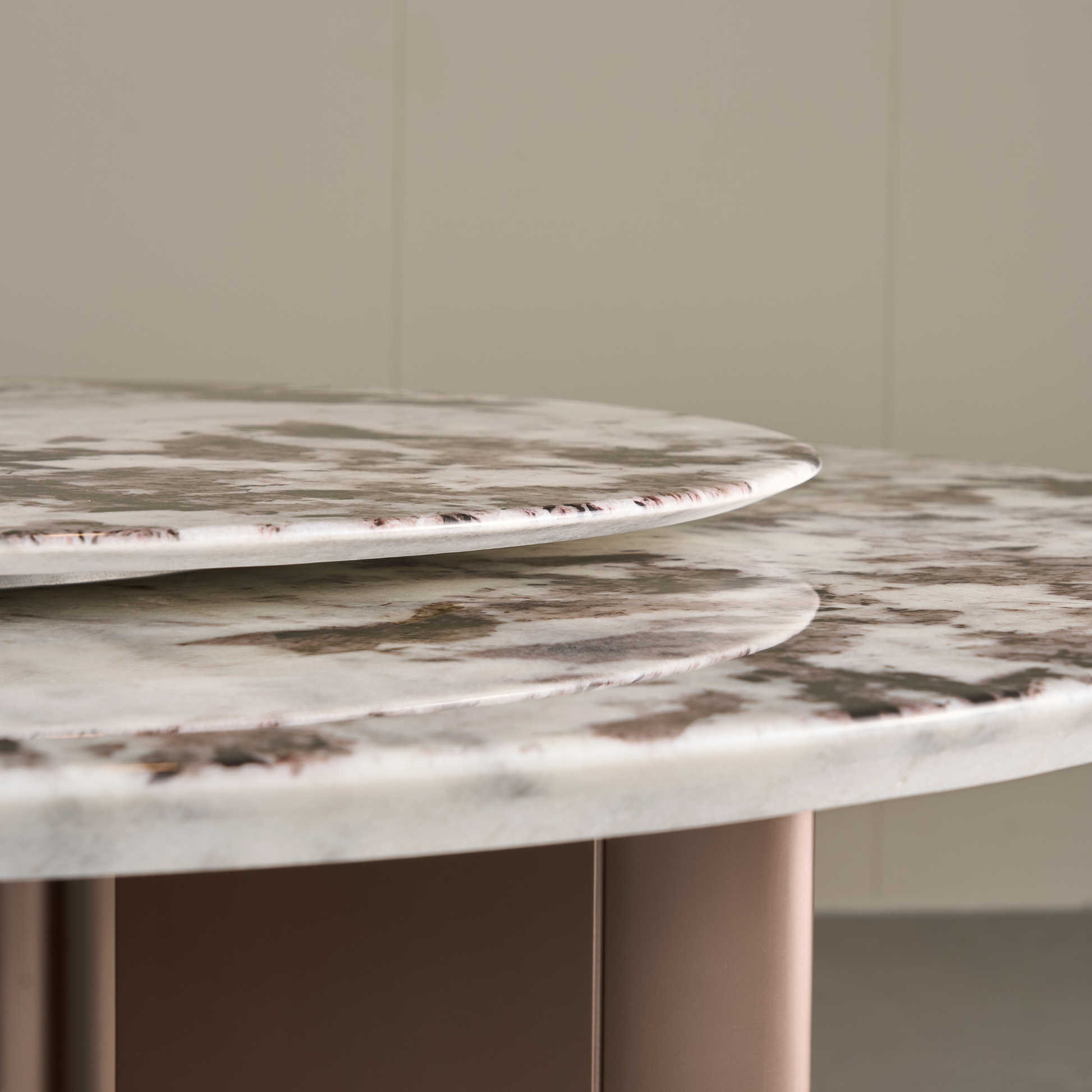 Linspire Solace Round Marble Top Dining Table with Centre Turntable, Marble