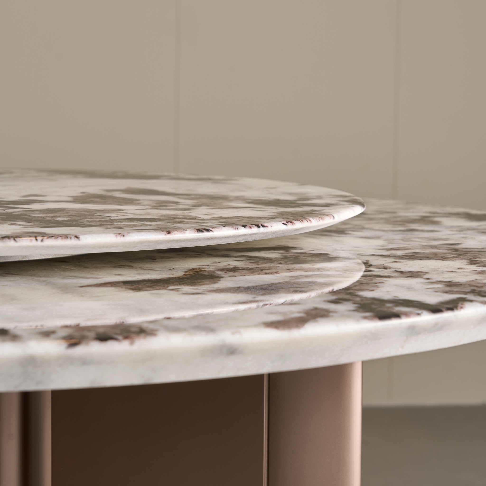 Linspire Solace Round Marble Top Dining Table with Centre Turntable, Marble