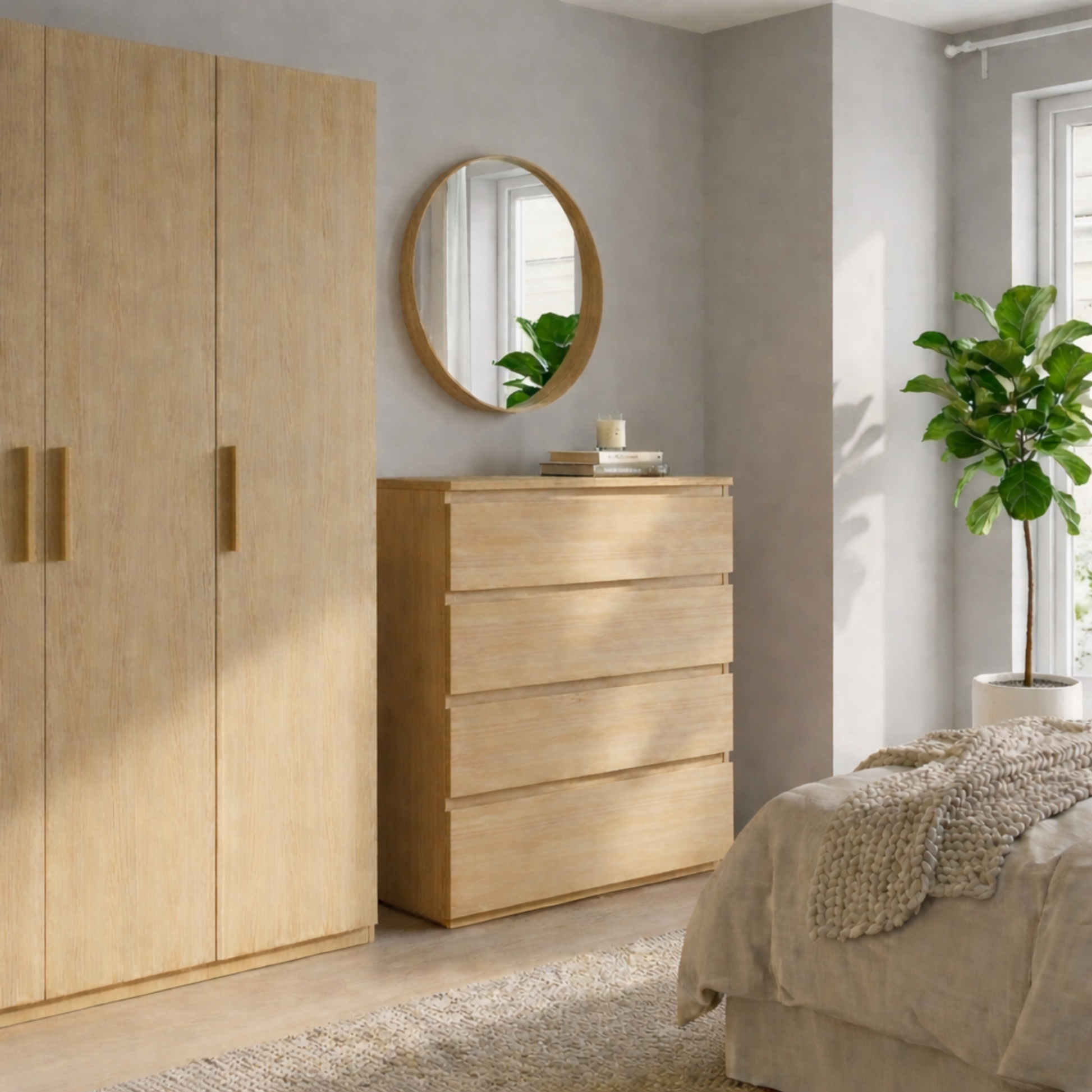 Loft Ensio Chest of 4 Drawers, Natural Wood