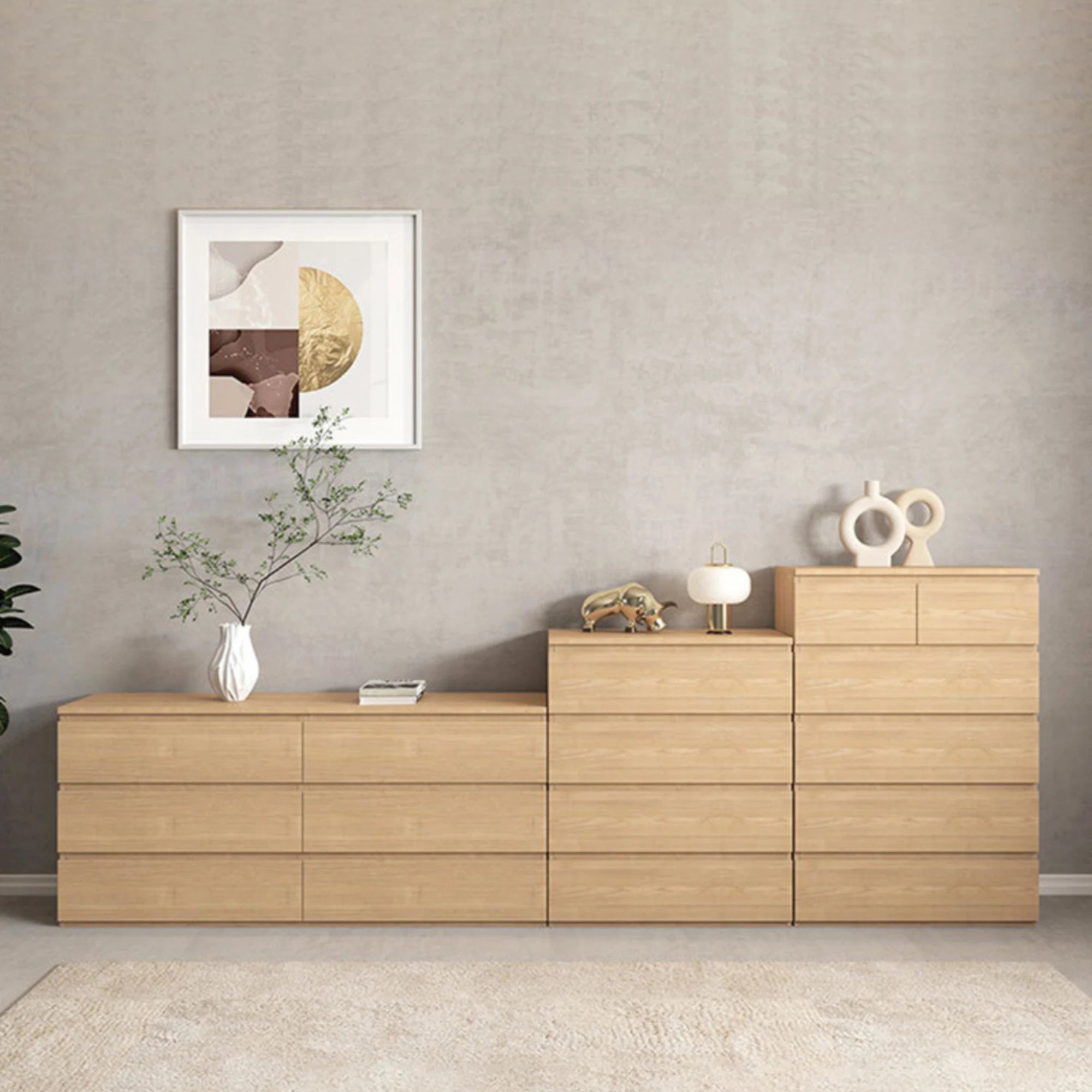 Loft Ensio Chest of 4 Drawers, Natural Wood