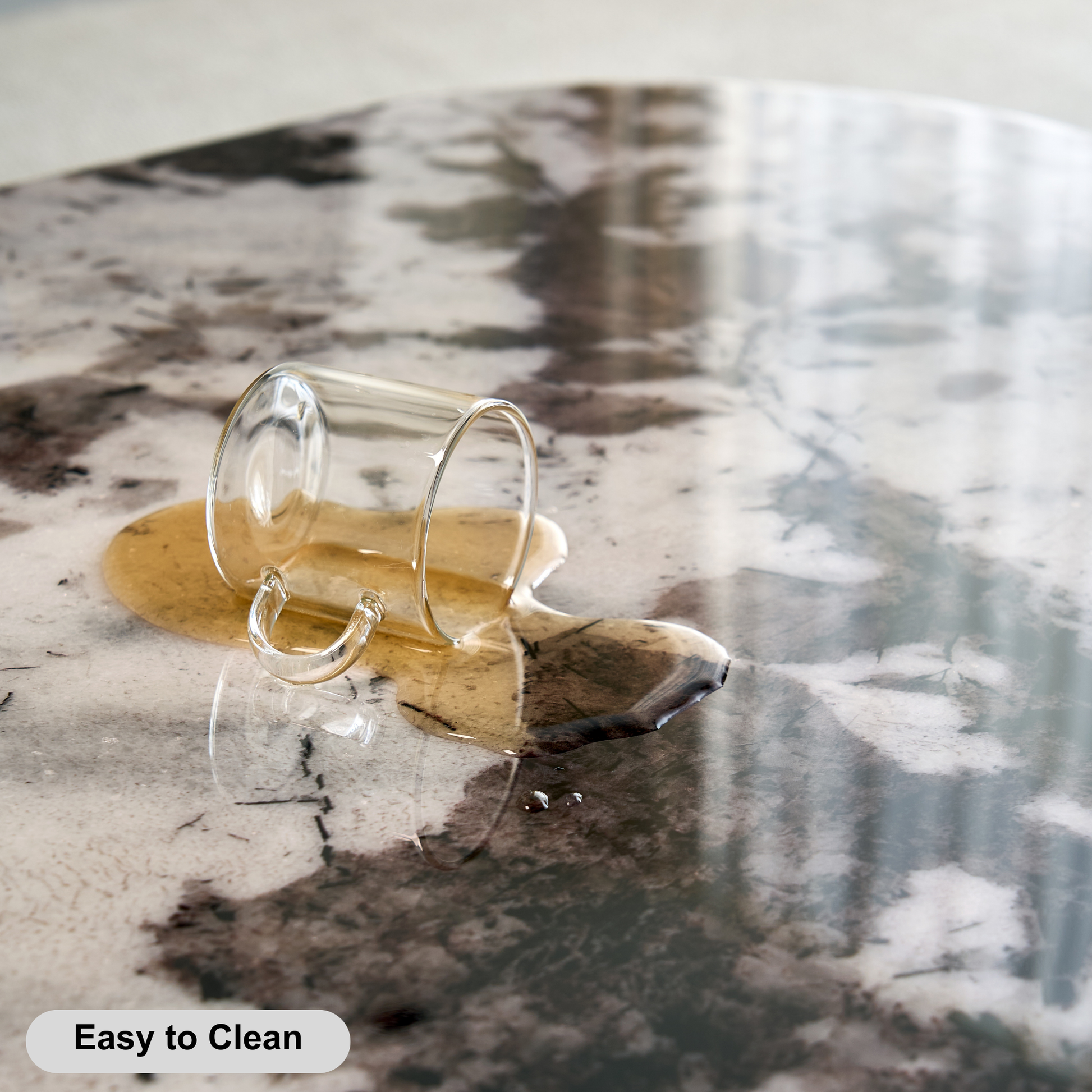 Linspire Solace Round Marble Top Dining Table, Marble