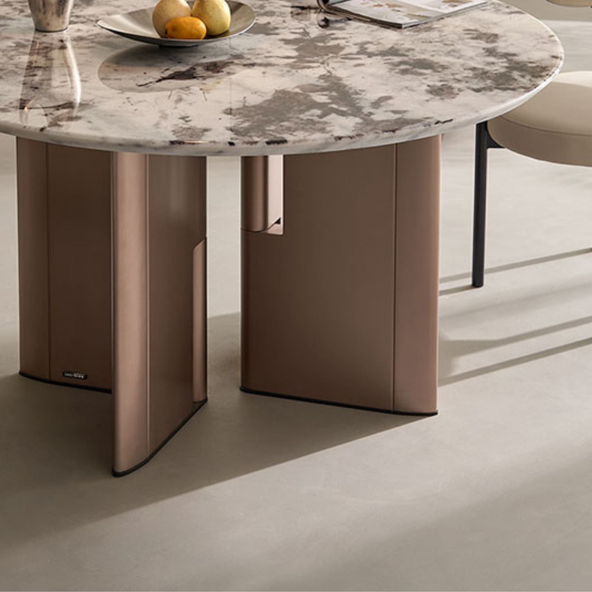 Linspire Solace Round Marble Top Dining Table, Marble