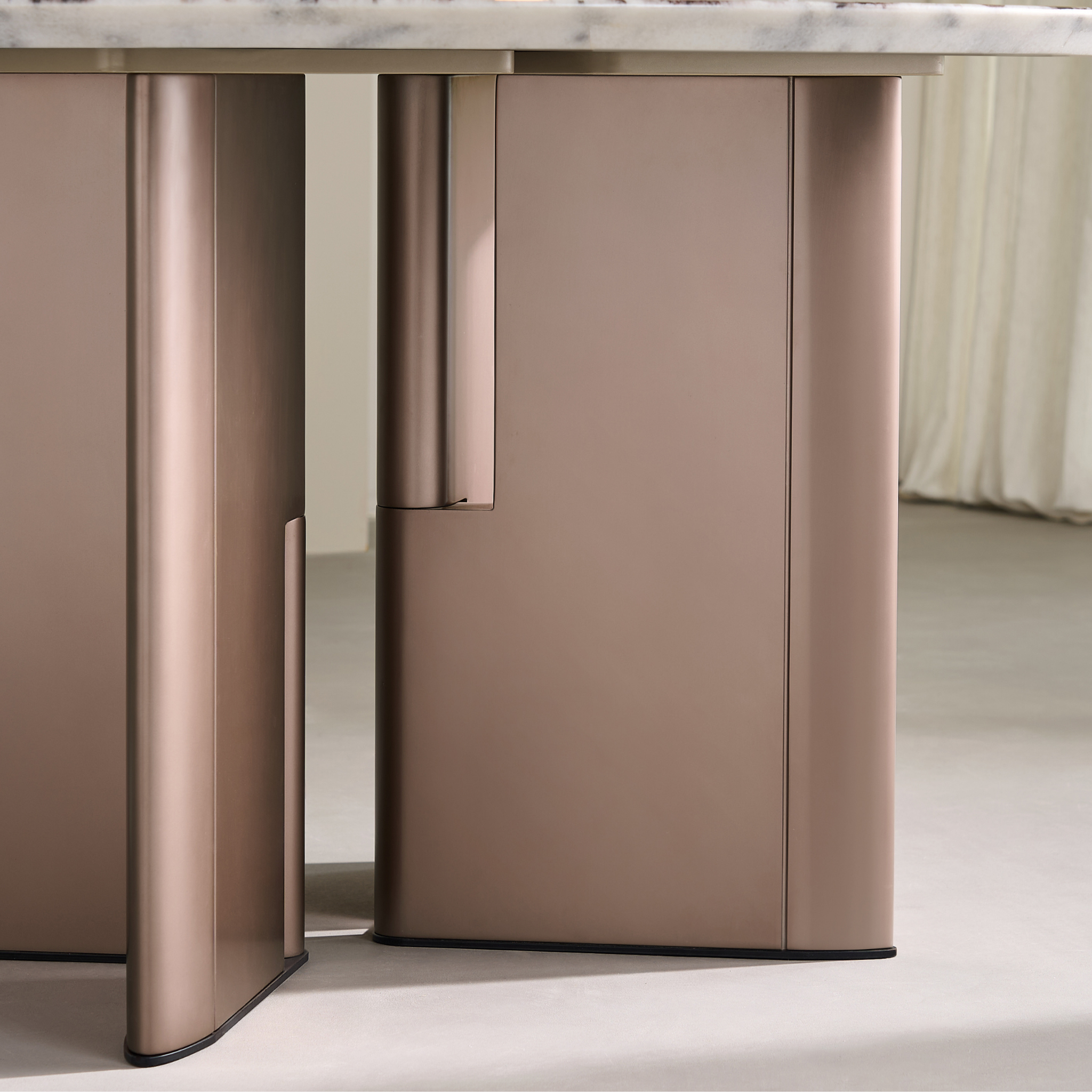 Linspire Solace Round Marble Top Dining Table, Marble