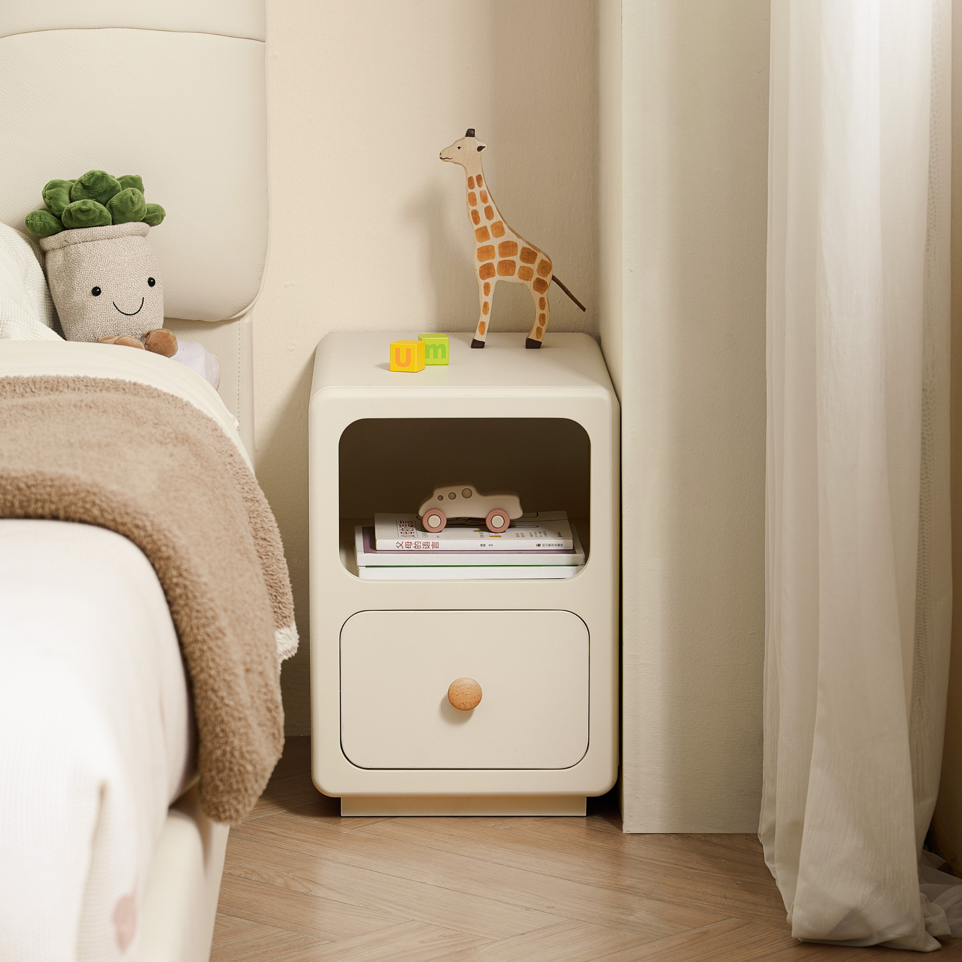 Linspire Paragon Kids Bedside Table with Drawer and Shelf